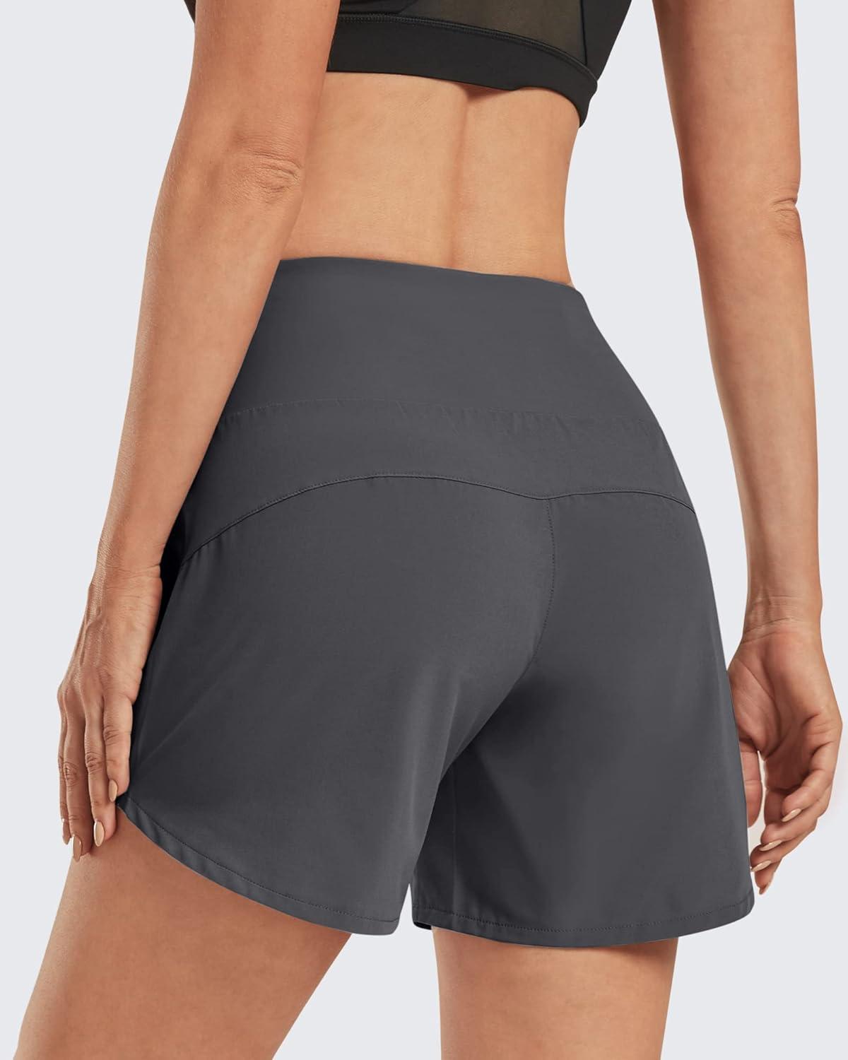 imageG4Free Athletic Shorts for Women Lightweight Running Shorts with Pockets 5quot Quick Dry Workout Shorts for Gym ExerciseDark Grey