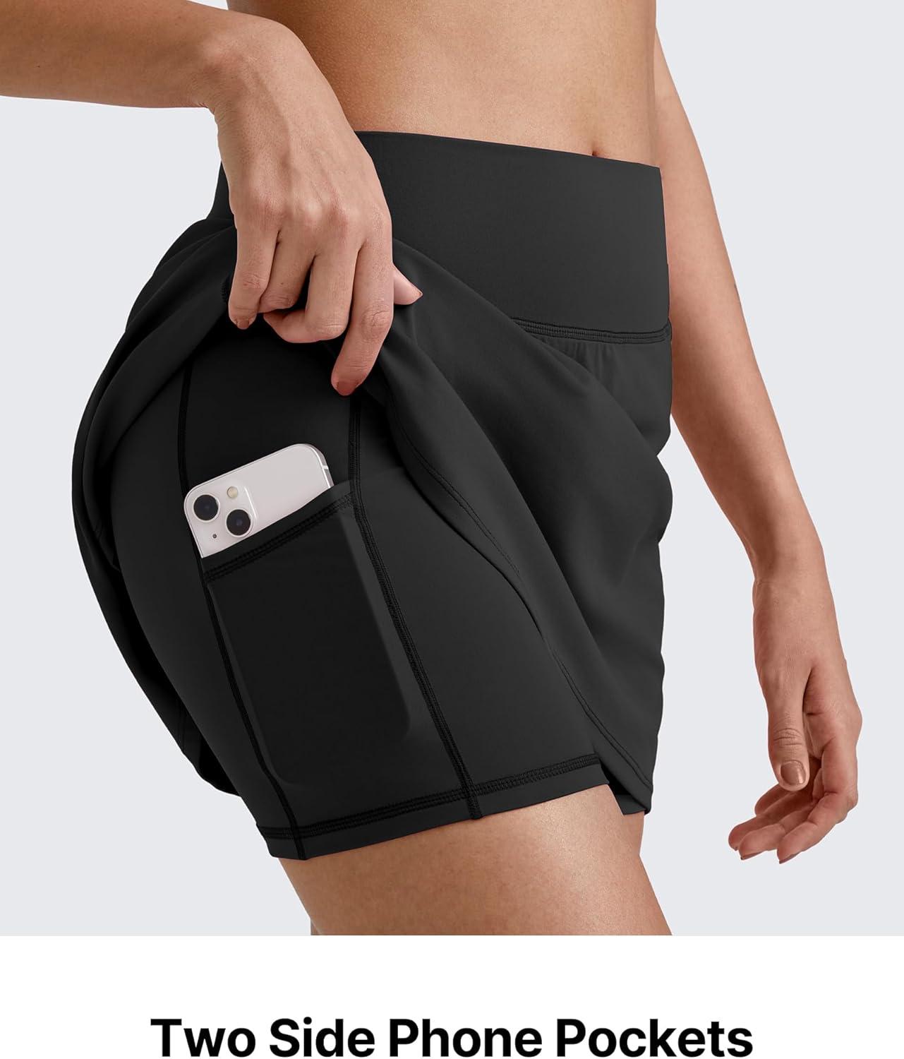 imageG4Free BareFeel 15quot Tennis Skirts for Women High Waisted A Line Casual Athletic Golf Skorts Inner Shorts with 2 PocketsBlack