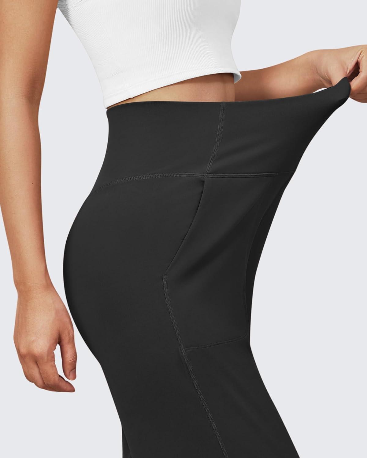 imageG4Free BareFeel High Stretch Yoga Pants Women Soft High Waisted Casual Wide Leg Pants with PocketsBlack