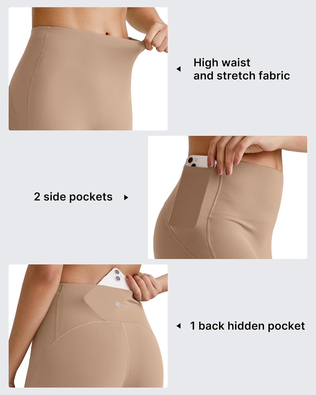 imageG4Free BareFeel High Waisted ClassicSeamless Lounge Leggings Soft Workout Yoga Pants for Women with Pockets 20quot25quot27quot29quotToffeeseamless