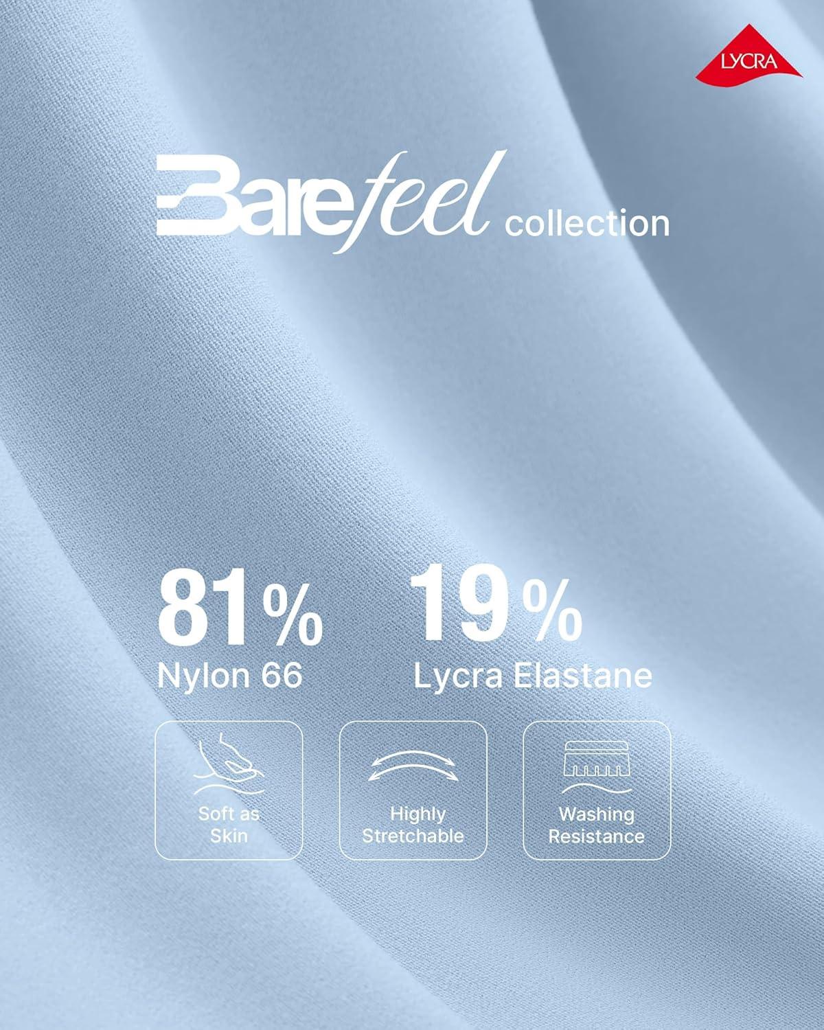 imageG4Free BareFeel Maternity Long Sleeve T Shirts Crewneck Ruches Pregnancy Workout Tops with Thumbholes Altheltic Yoga TeeLight Denim