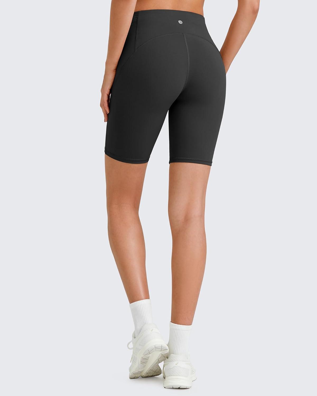 imageG4Free Barefeel Biker Shorts Women Tummy Control High Waisted No Front Seam Workout Gym Shorts with Pockets 4quot 6quot 8quotBlack