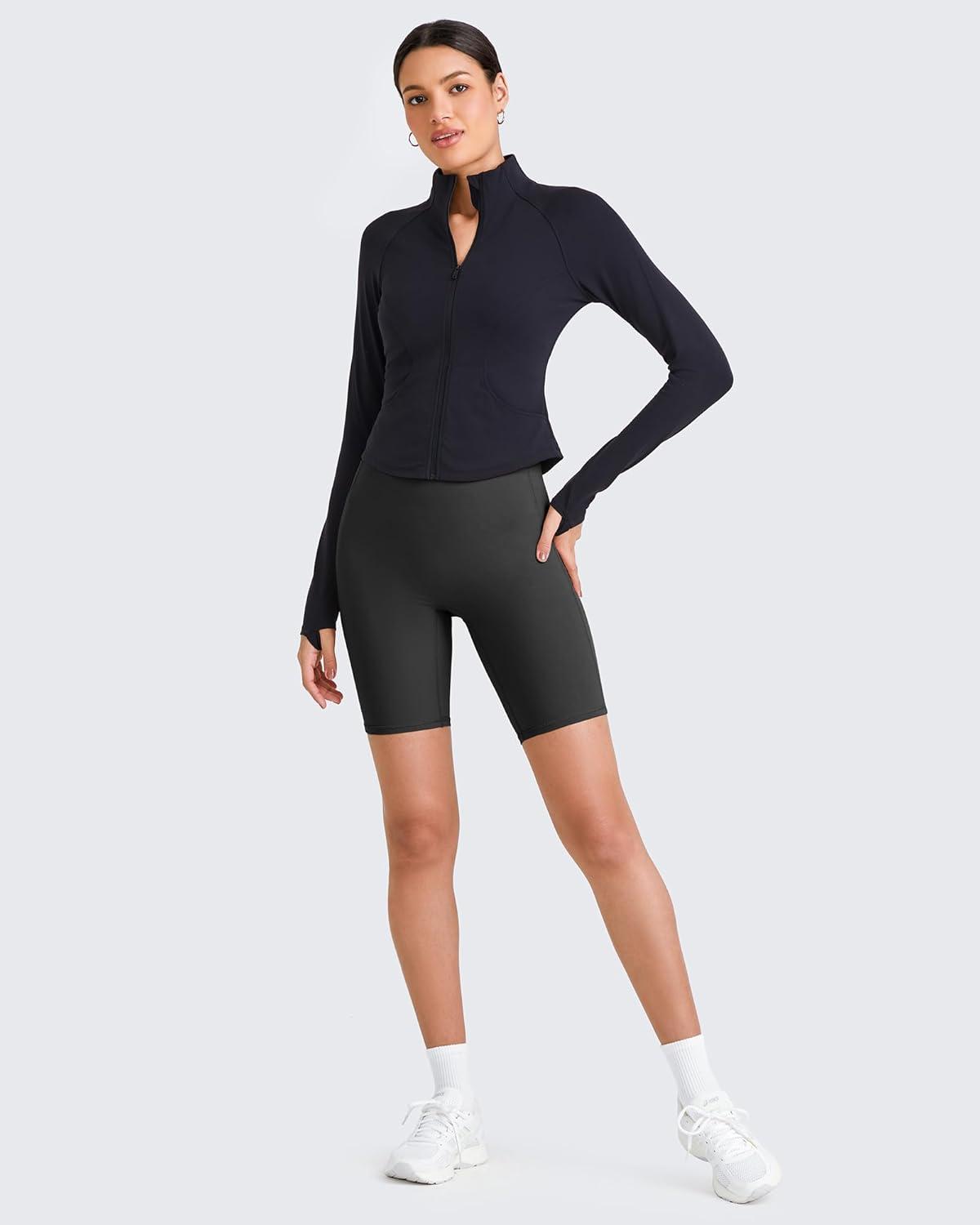 imageG4Free Barefeel Biker Shorts Women Tummy Control High Waisted No Front Seam Workout Gym Shorts with Pockets 4quot 6quot 8quotBlack