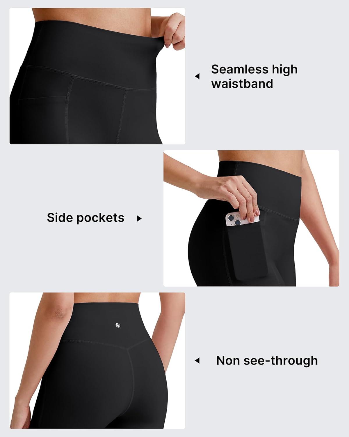 imageG4Free Barefeel Biker Shorts for Women with Pockets High Waisted Workout Athletic Gym Legging Shorts 4quot6quotBlack