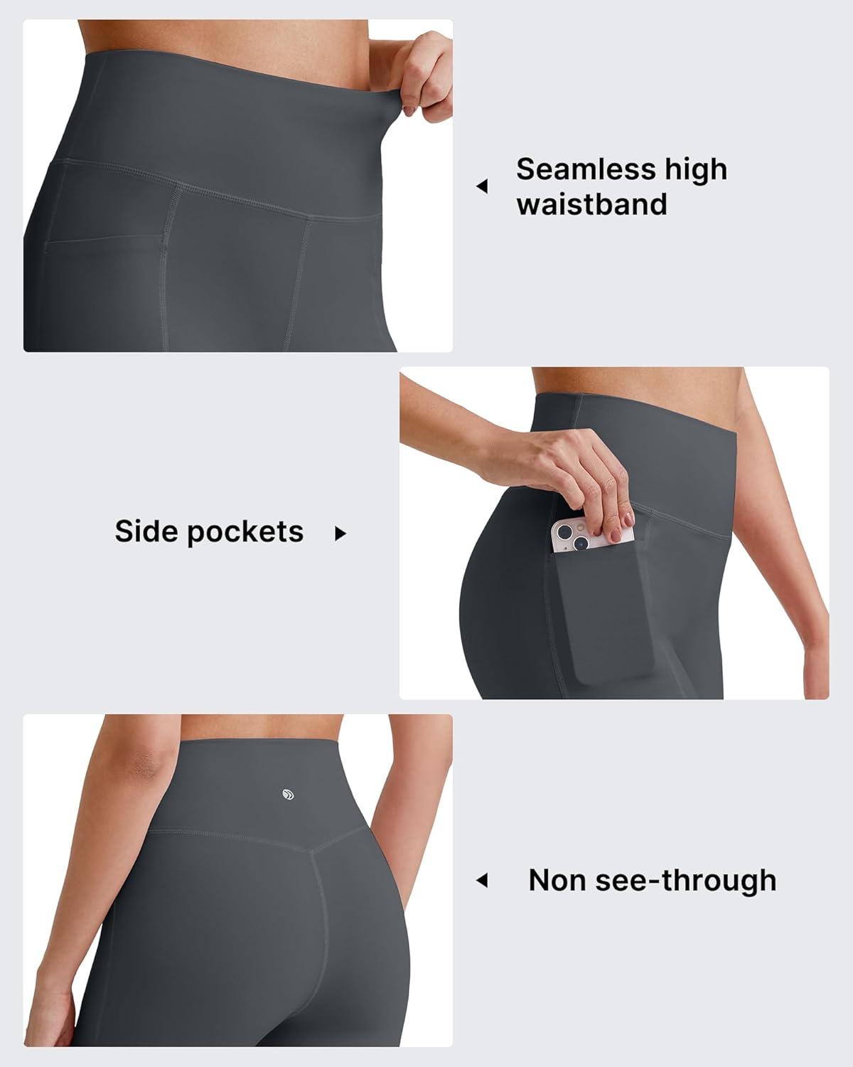 imageG4Free Barefeel Biker Shorts for Women with Pockets High Waisted Workout Athletic Gym Legging Shorts 4quot6quotDark Grey