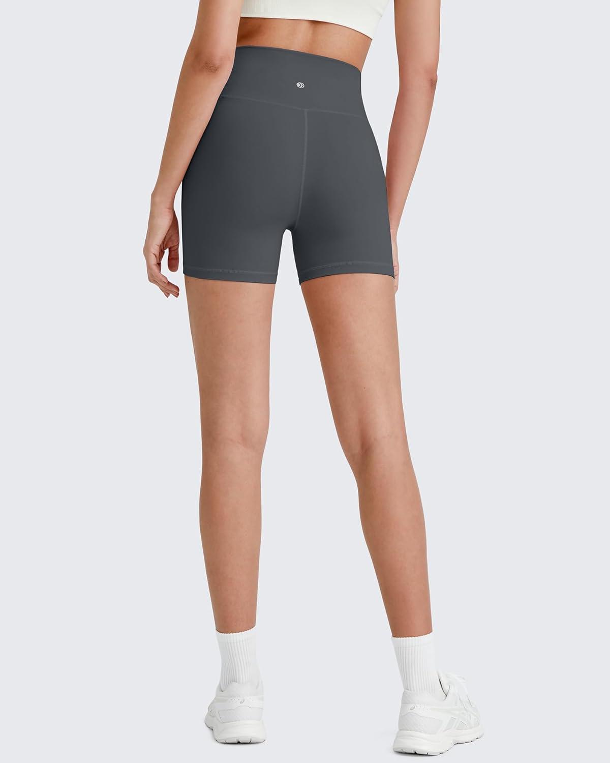 imageG4Free Barefeel Biker Shorts for Women with Pockets High Waisted Workout Athletic Gym Legging Shorts 4quot6quotDark Grey