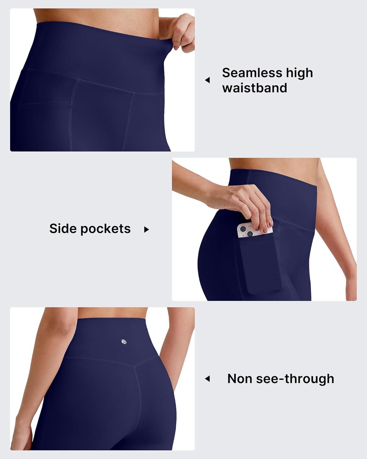 imageG4Free Barefeel Biker Shorts for Women with Pockets High Waisted Workout Athletic Gym Legging Shorts 4quot6quotDark Navy