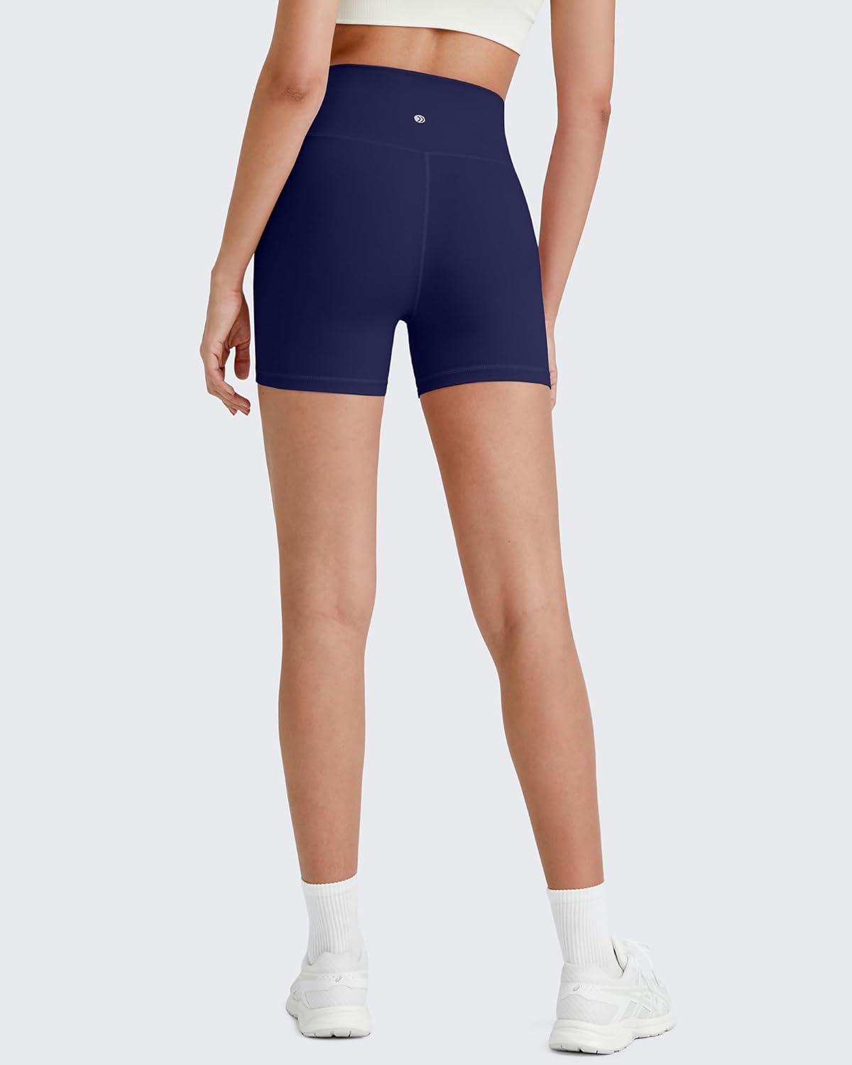imageG4Free Barefeel Biker Shorts for Women with Pockets High Waisted Workout Athletic Gym Legging Shorts 4quot6quotDark Navy