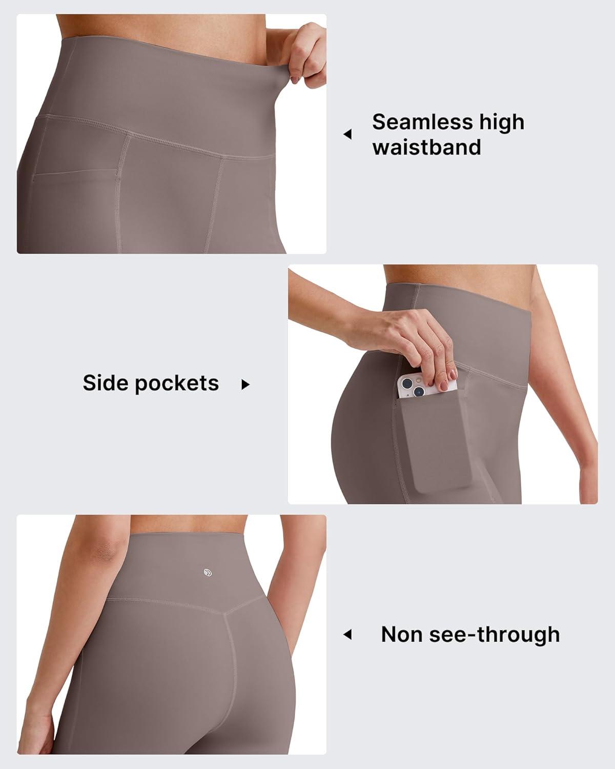 imageG4Free Barefeel Biker Shorts for Women with Pockets High Waisted Workout Athletic Gym Legging Shorts 4quot6quotTaupe