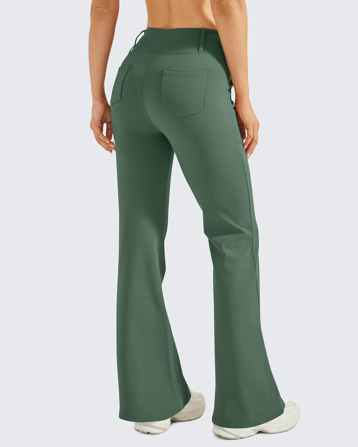 imageG4Free Fleece Lined Leggings Women Yoga Dress Pants with 4 Pockets Stretchy Work Pants Business Casual 29quot31quot33quotDark Forest Green