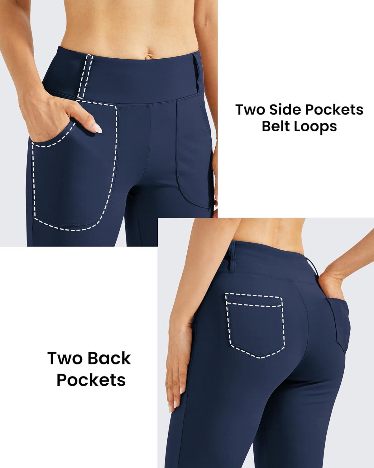 imageG4Free Fleece Lined Leggings Women Yoga Dress Pants with 4 Pockets Stretchy Work Pants Business Casual 29quot31quot33quotNavy