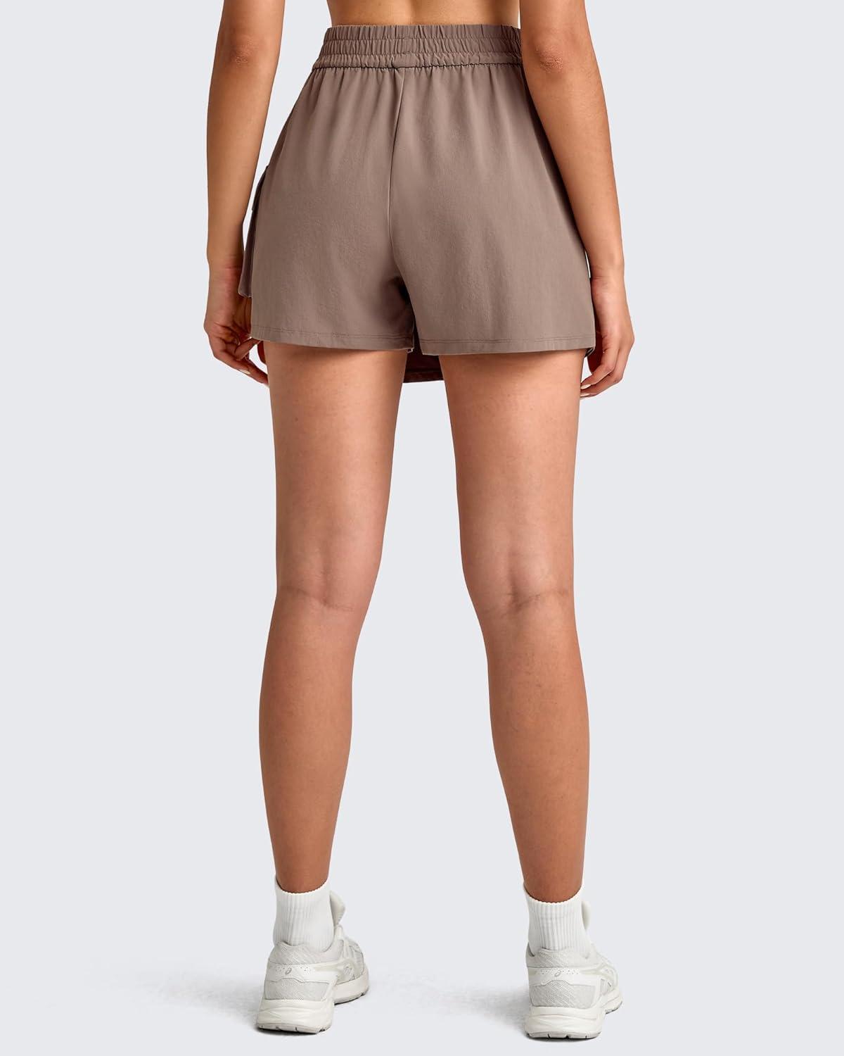 imageG4Free Hiking Shorts for Women with Cargo Pockets Wrap Skirts Wide Leg Tennis Skorts for Travel Dressy CasualCocoa Beige
