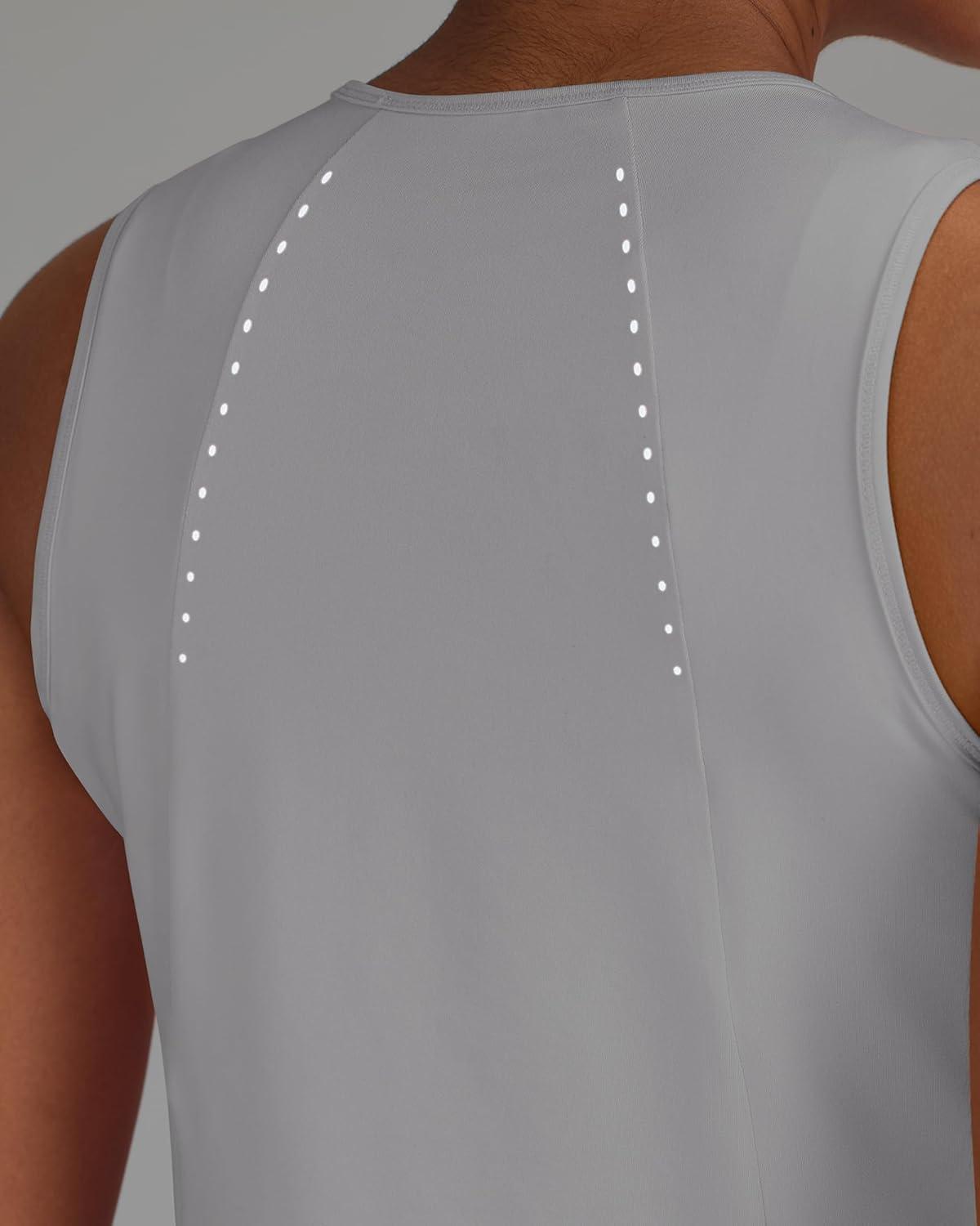 imageG4Free Lightweight Workout Tank Tops for Women High Neck Athletic Long Tanks Sleeveless Summer Running Gym ShirtsLight Gray