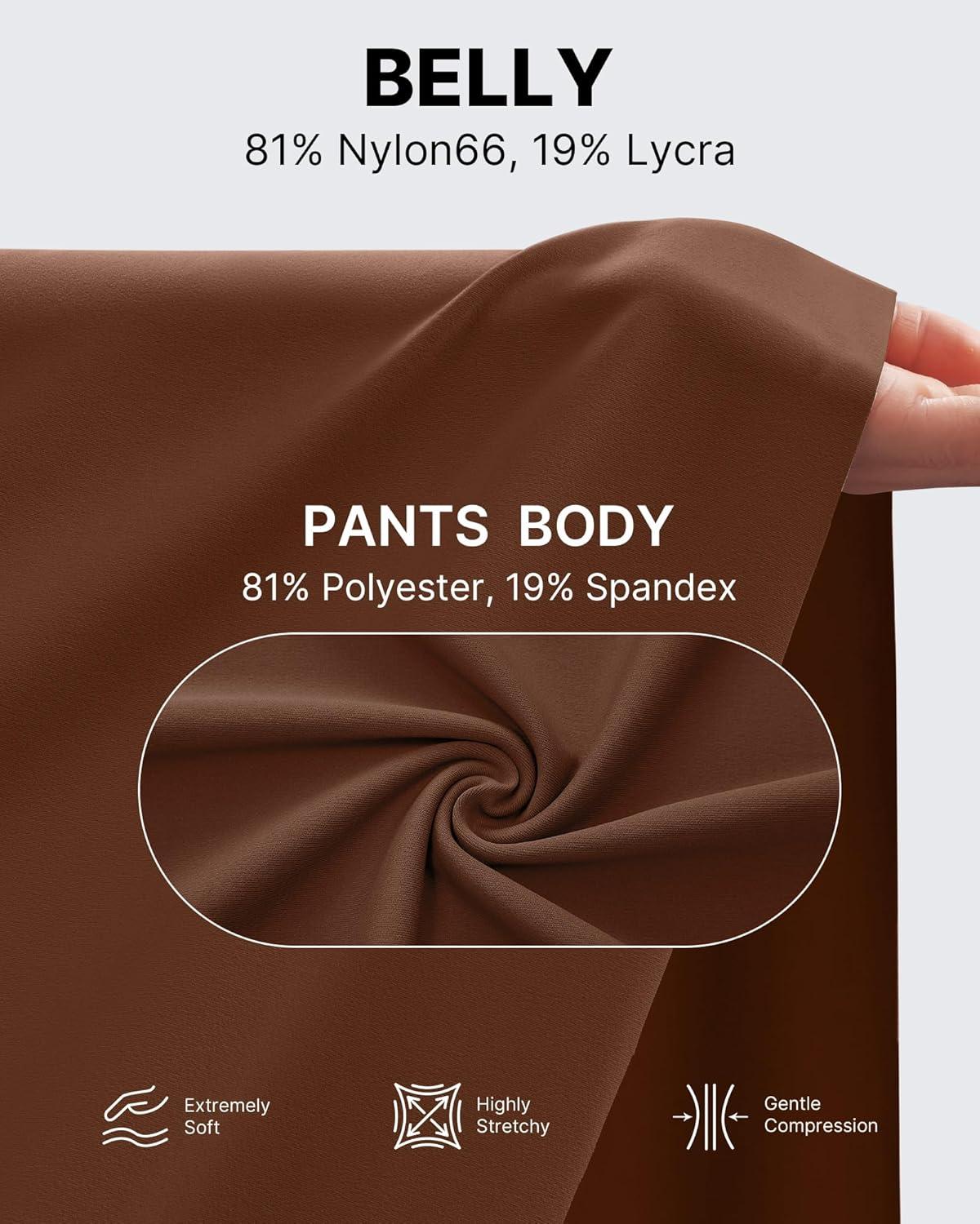 imageG4Free Maternity Athletic Shorts with Pockets Over The Belly Stretchy Workout Pants Pregnancy Wide Leg Bermuda CasualDark Coffee