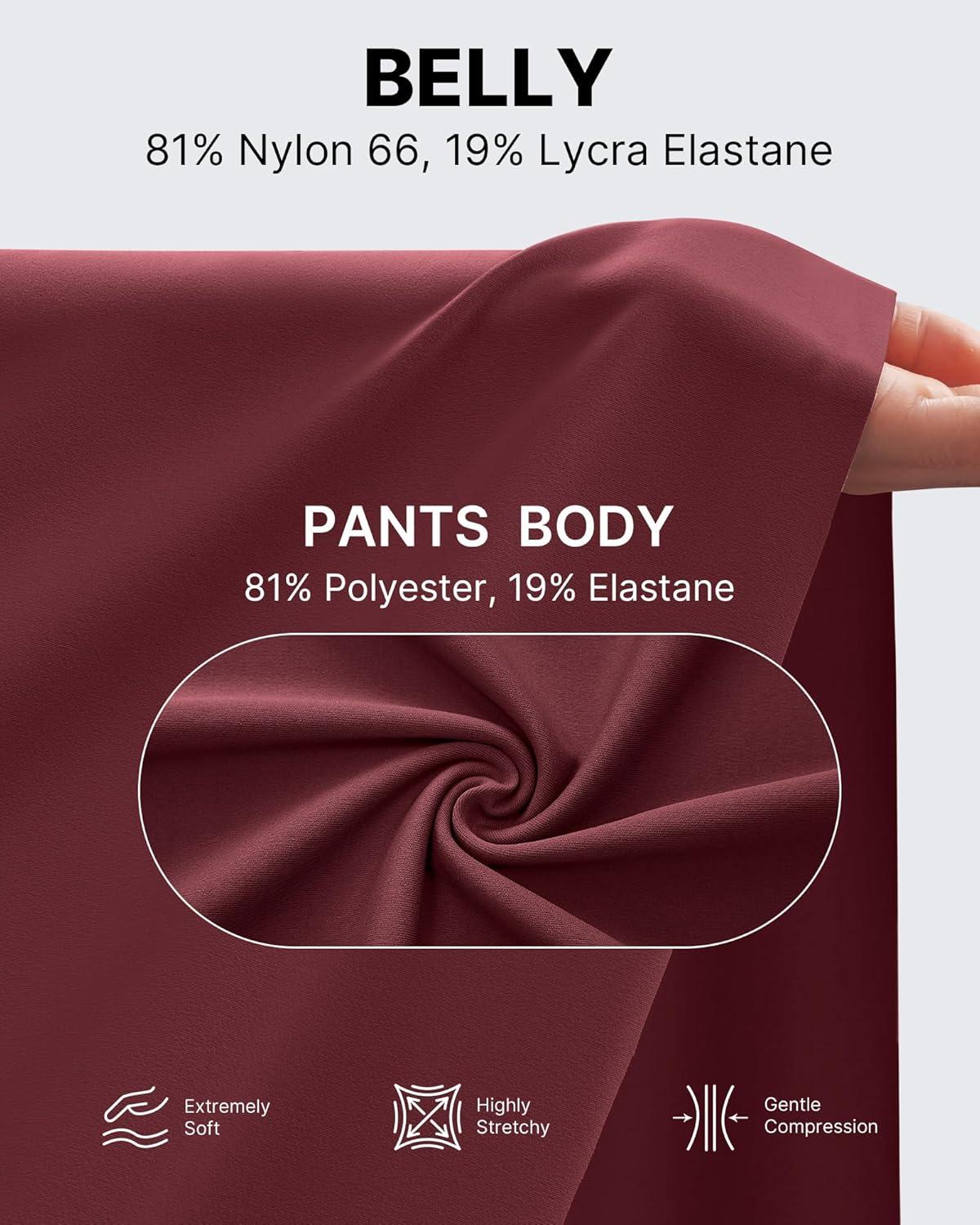 imageG4Free Maternity Shorts with Pockets Over The Belly Stretchy 6 Pregnancy Yoga Pants Athletic WorkoutDark Burgundy