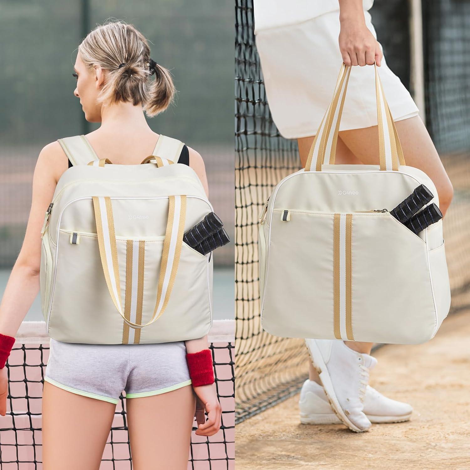 imageG4Free Pickleball Bag Pickleball Bag Tote for Women and MenIvory