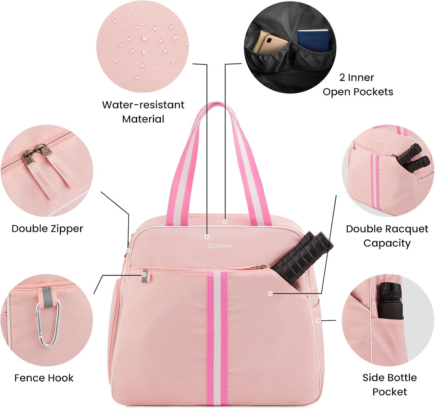 imageG4Free Pickleball Bag Pickleball Bag Tote for Women and MenPink