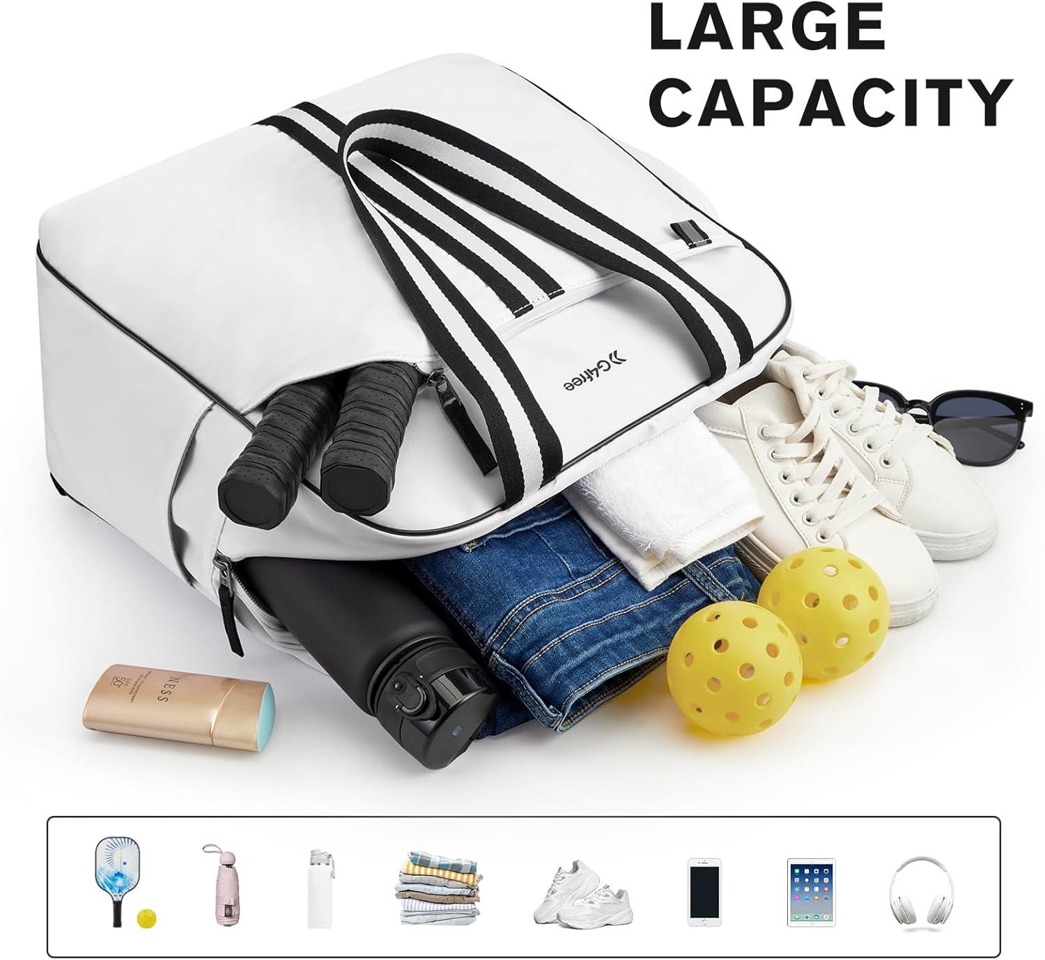 imageG4Free Pickleball Bag Pickleball Bag Tote for Women and MenWhite