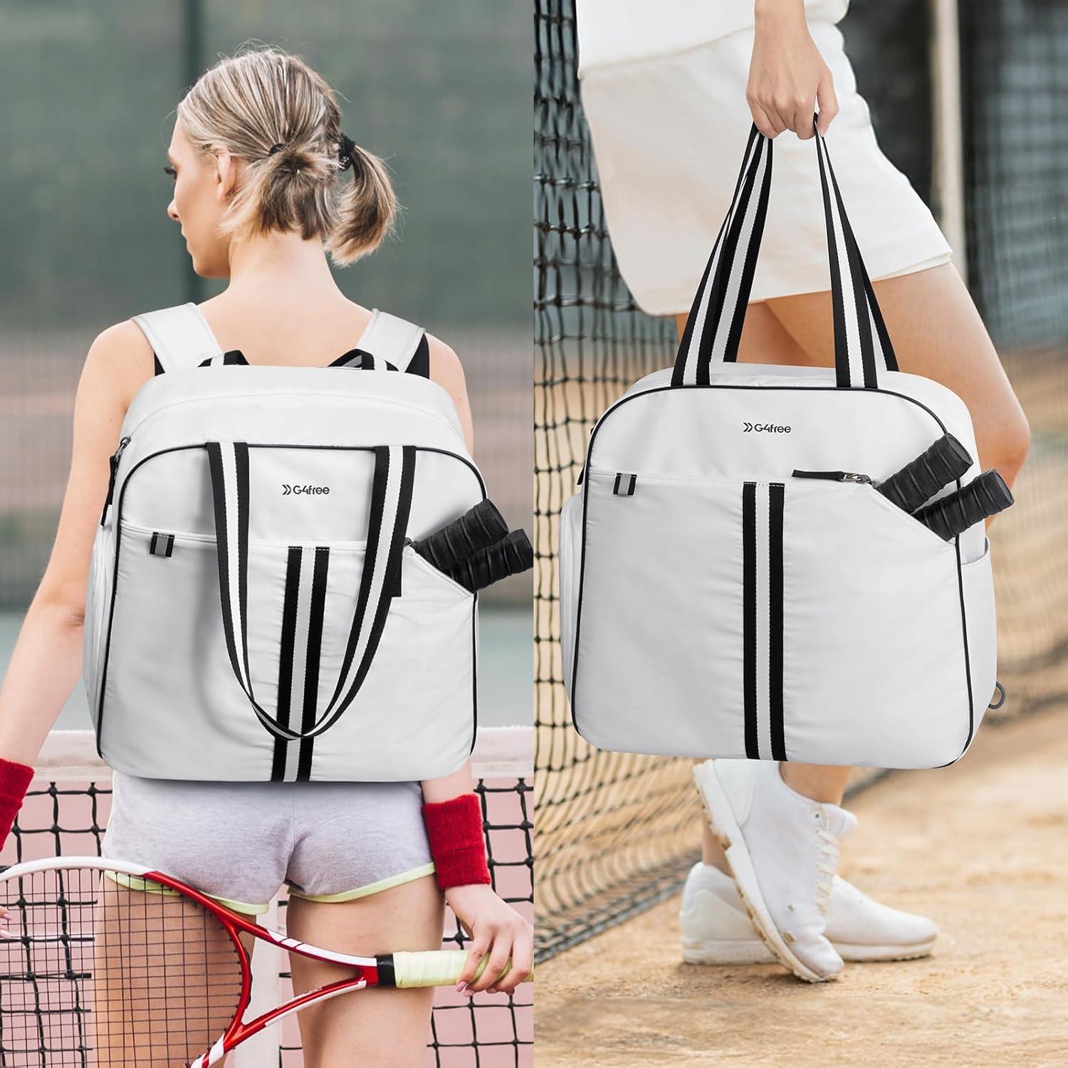 imageG4Free Pickleball Bag Pickleball Bag Tote for Women and MenWhite