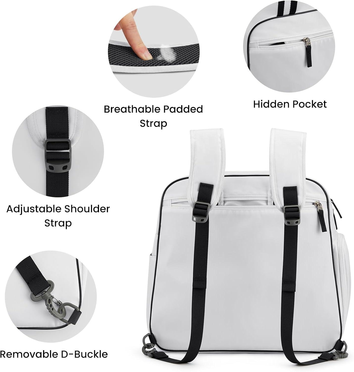 imageG4Free Pickleball Bag Pickleball Bag Tote for Women and MenWhite