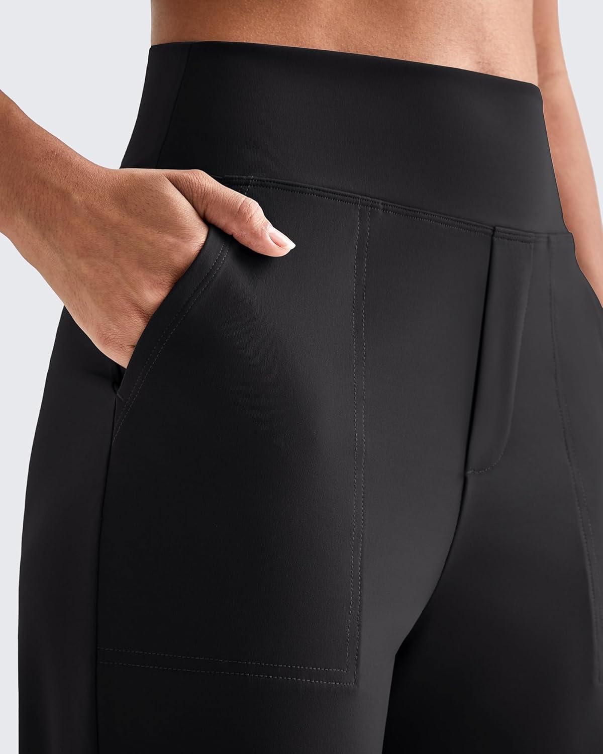 imageG4Free ShiftReady Womens Ankle Dress Yoga Pants with Pockets Stretchy Business Casual Slacks Work Trousers Travel PantBlack