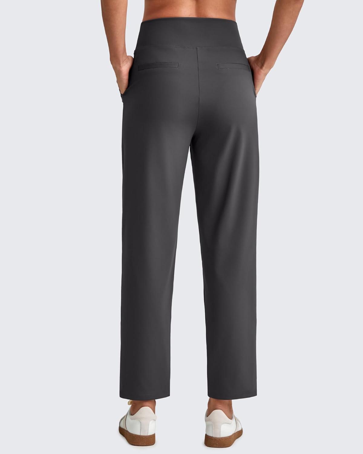 imageG4Free ShiftReady Womens Ankle Dress Yoga Pants with Pockets Stretchy Business Casual Slacks Work Trousers Travel PantDark Gray