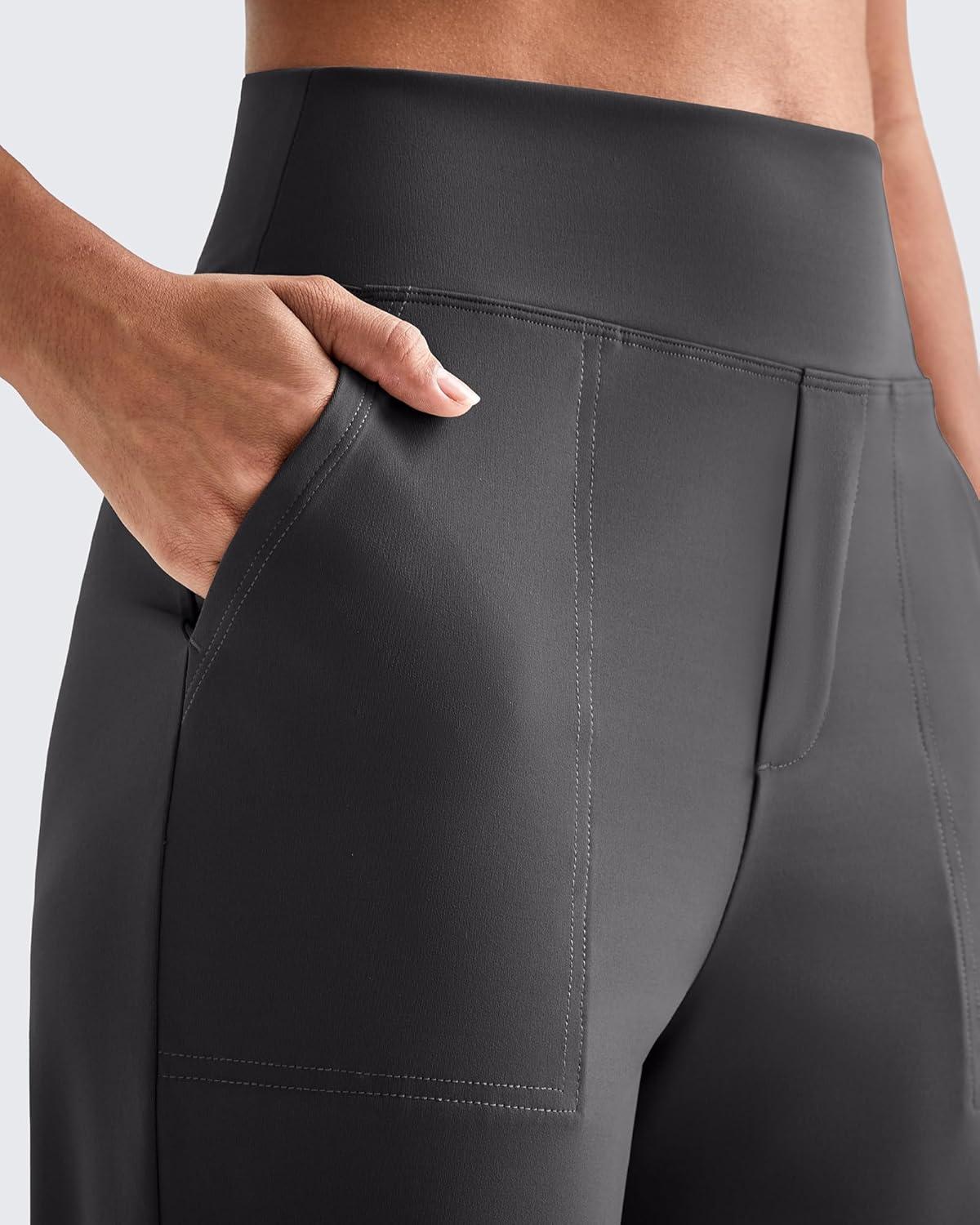 imageG4Free ShiftReady Womens Ankle Dress Yoga Pants with Pockets Stretchy Business Casual Slacks Work Trousers Travel PantDark Gray