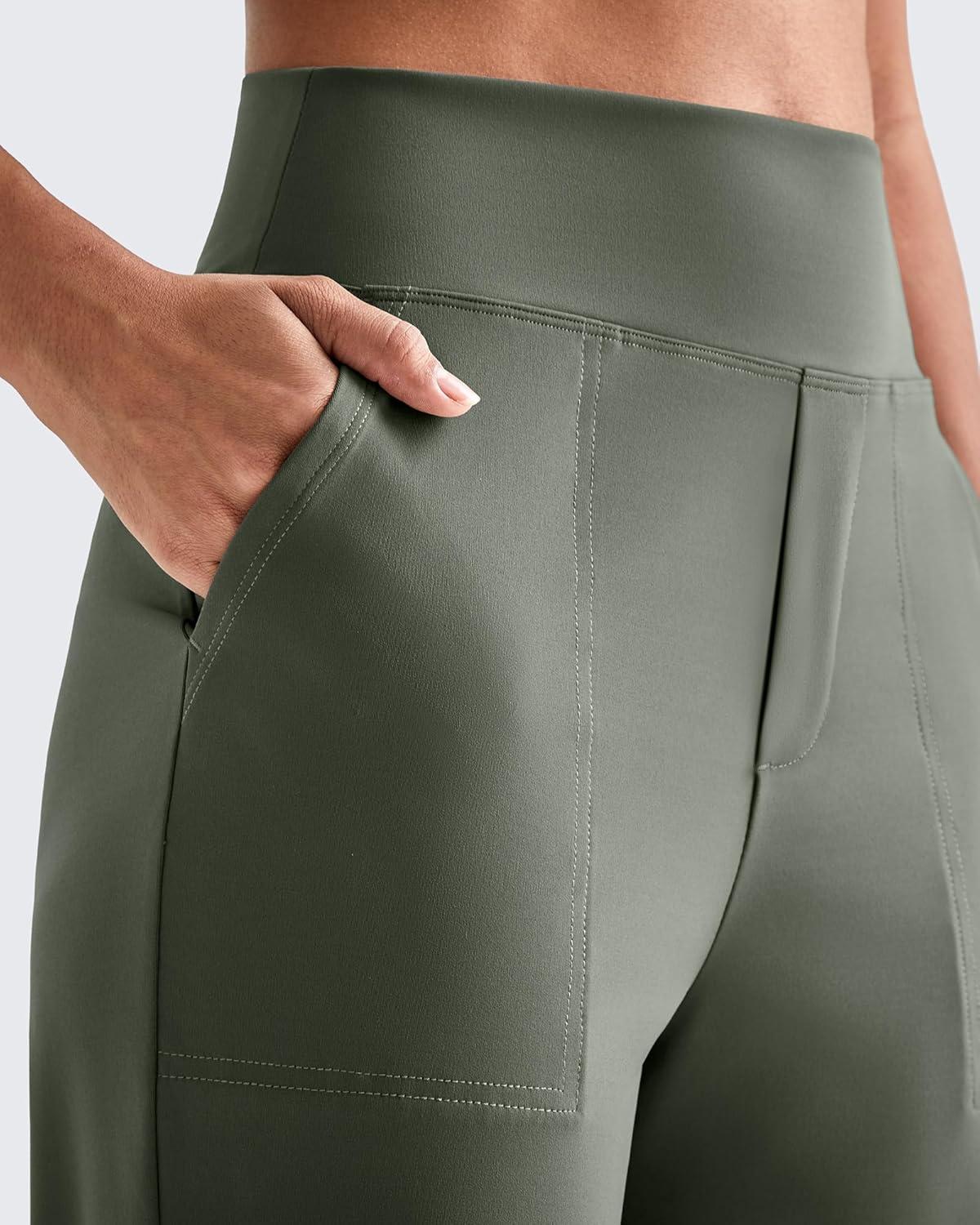 imageG4Free ShiftReady Womens Ankle Dress Yoga Pants with Pockets Stretchy Business Casual Slacks Work Trousers Travel PantGray Sage