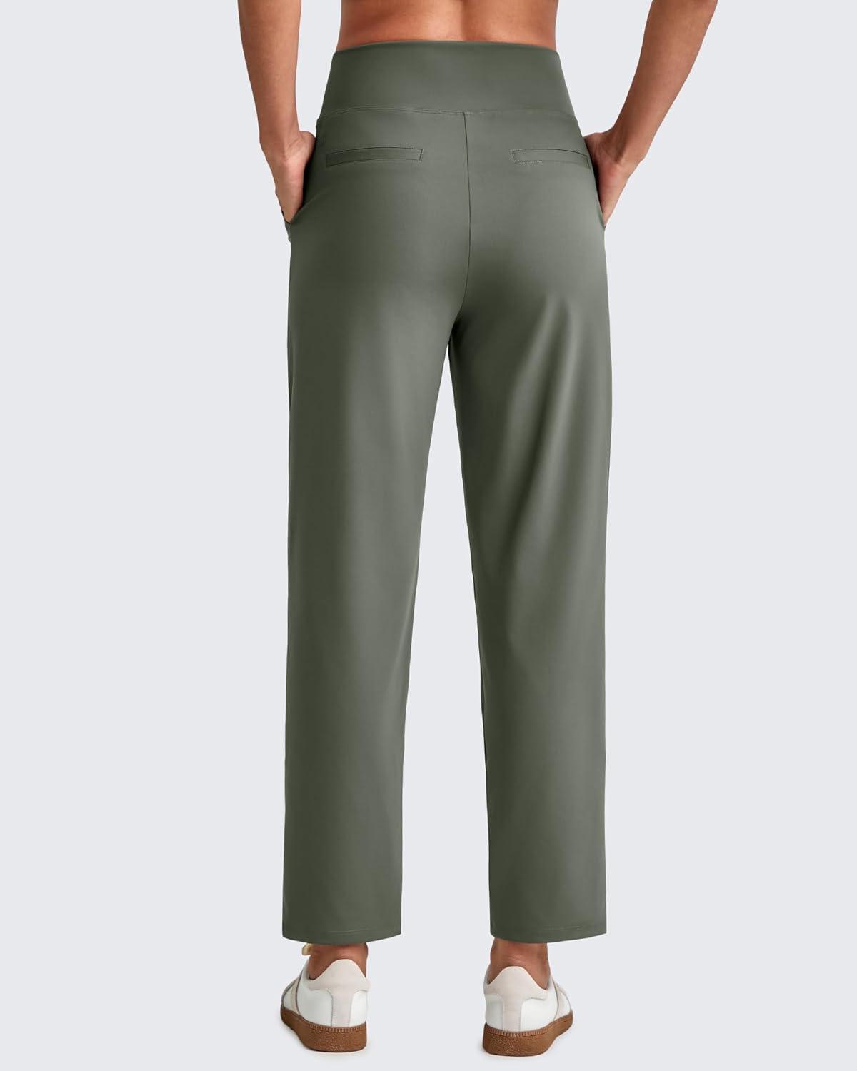 imageG4Free ShiftReady Womens Ankle Dress Yoga Pants with Pockets Stretchy Business Casual Slacks Work Trousers Travel PantGray Sage