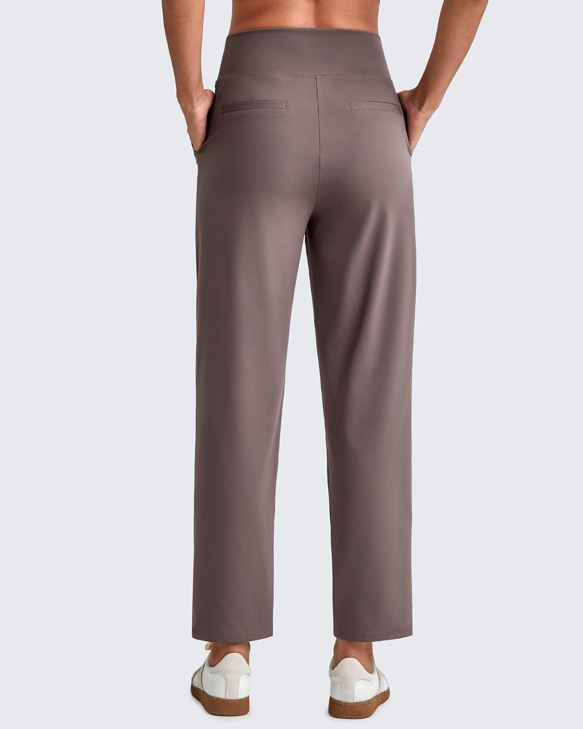 imageG4Free ShiftReady Womens Ankle Dress Yoga Pants with Pockets Stretchy Business Casual Slacks Work Trousers Travel PantTaupe