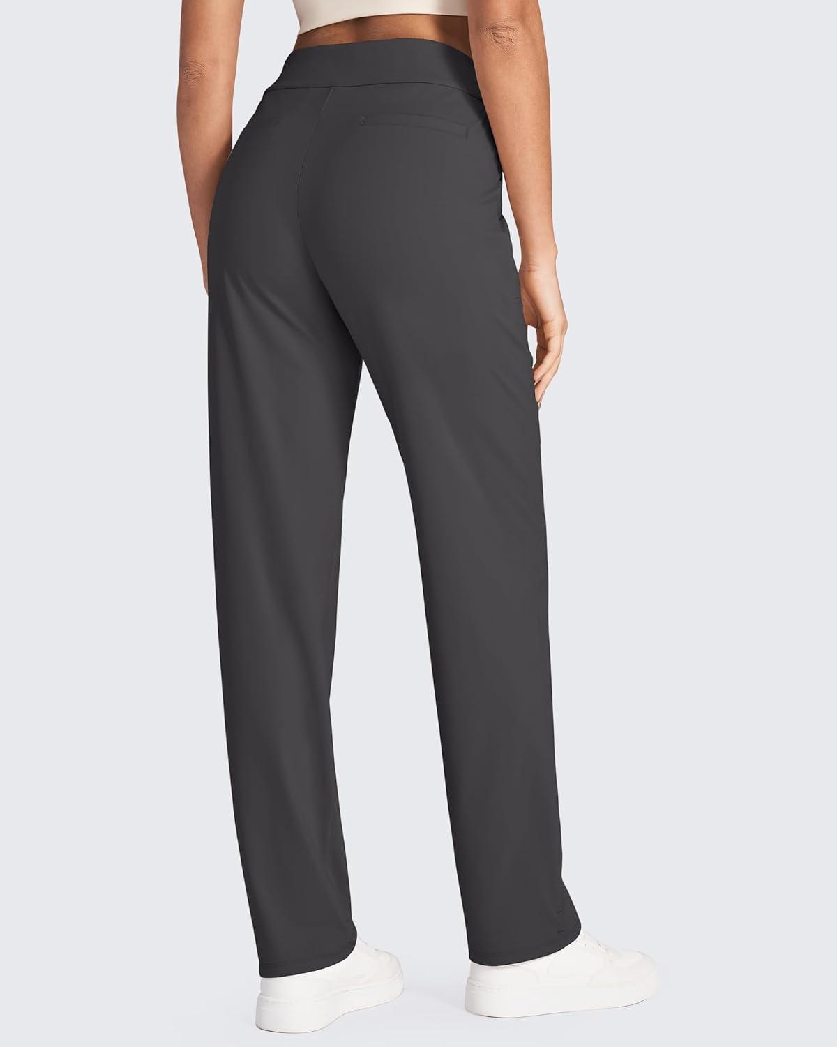 imageG4Free ShiftReady Yoga Pants Women High Waist Dress Work Pants with Pockets Straight Leg Business Casual Trousers 28quot30quot32quotDark Gray