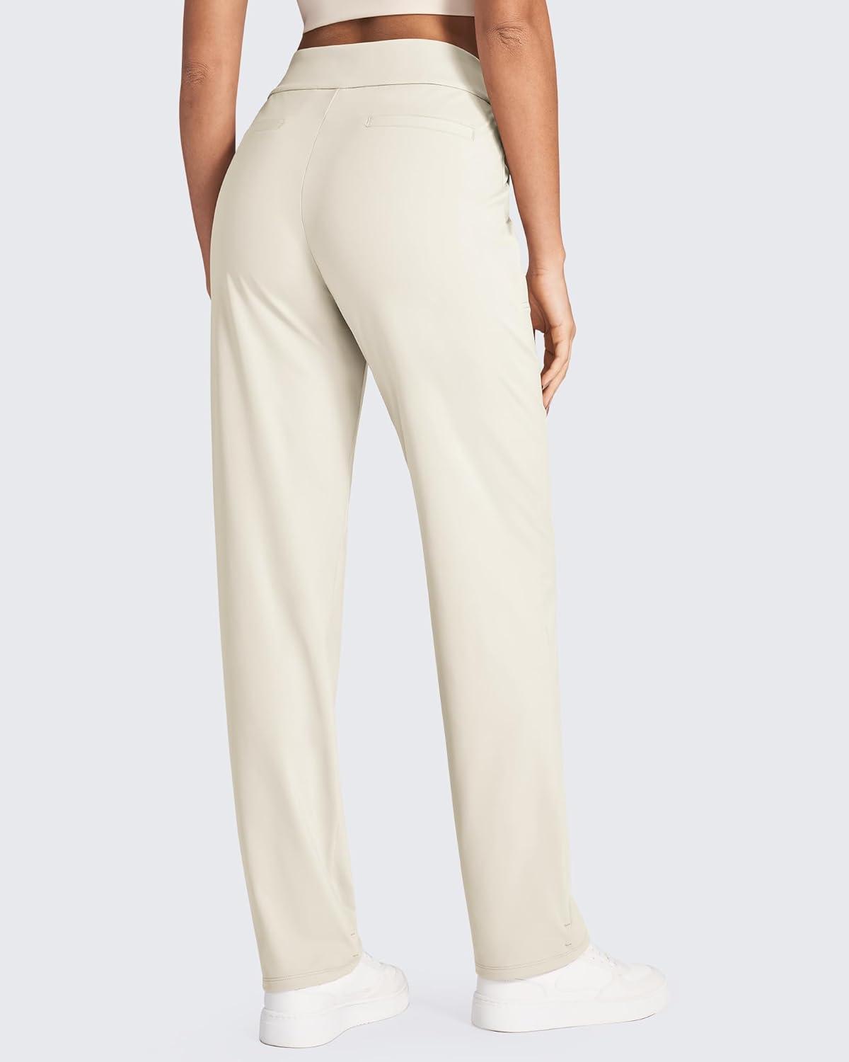 imageG4Free ShiftReady Yoga Pants Women High Waist Dress Work Pants with Pockets Straight Leg Business Casual Trousers 28quot30quot32quotIvory