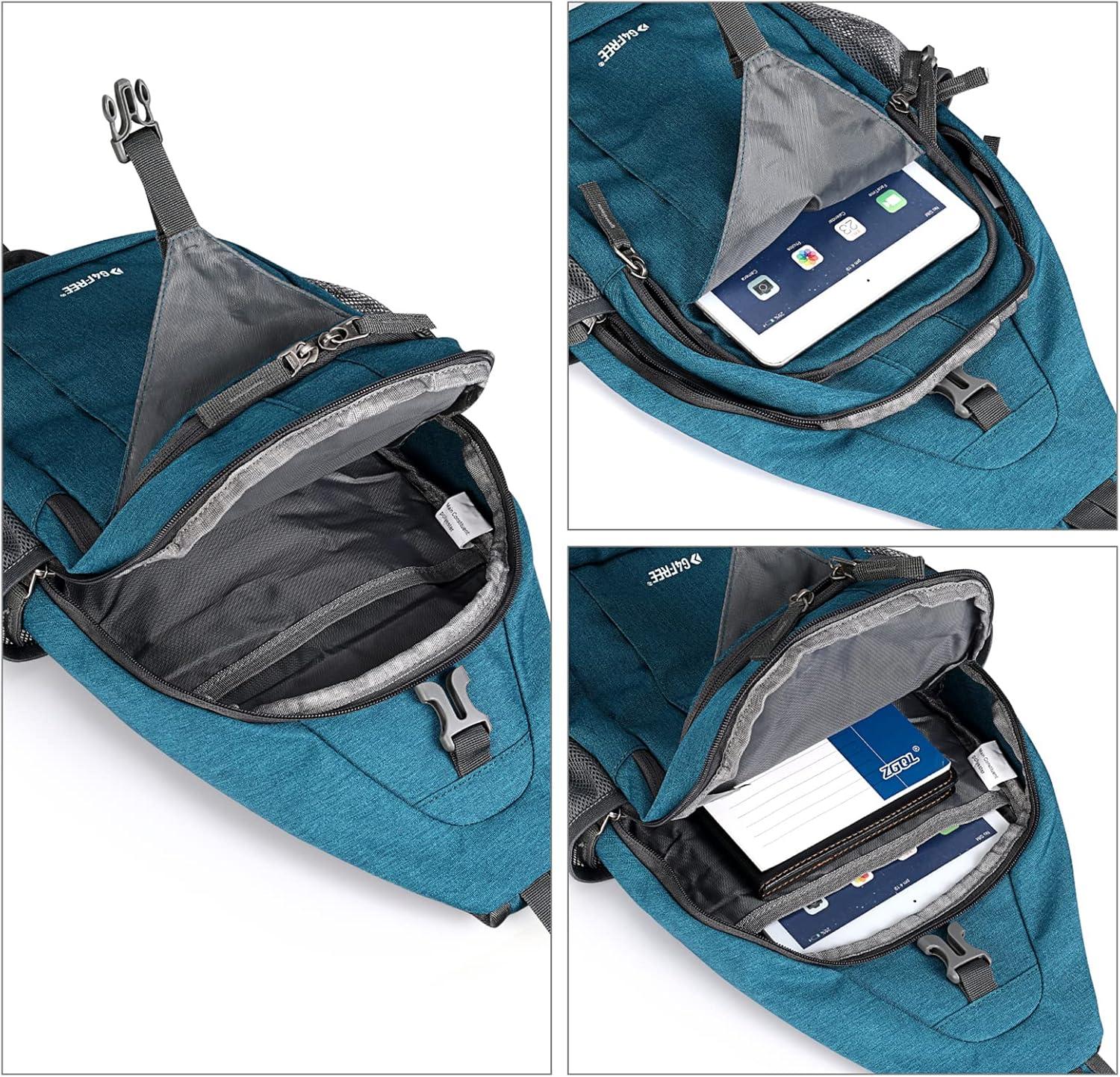 imageG4Free Sling Bag RFID Blocking Sling Backpack Crossbody Chest Bag Daypack for Hiking TravelBlackNavy Blue