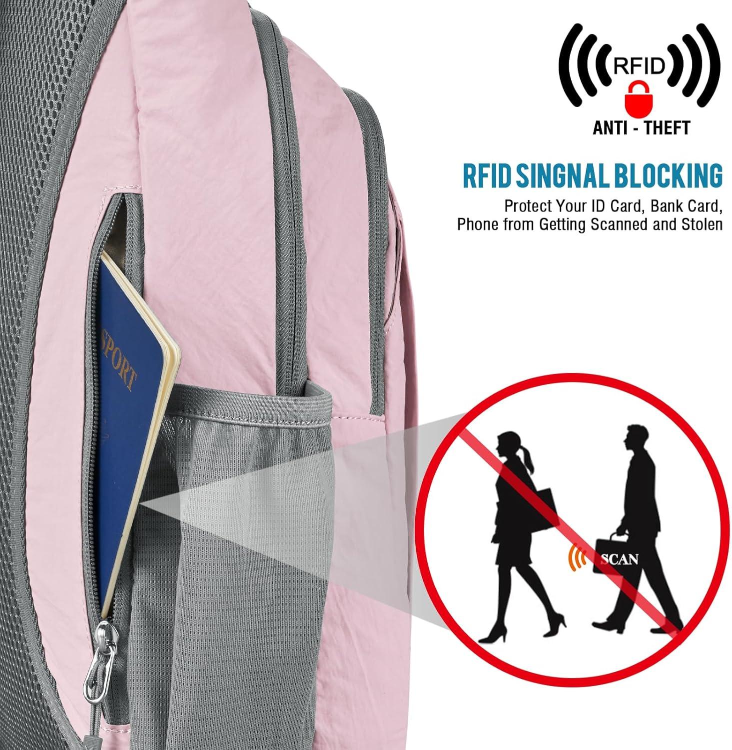 imageG4Free Sling Bag RFID Blocking Sling Backpack Crossbody Chest Bag Daypack for Hiking TravelBlackPink