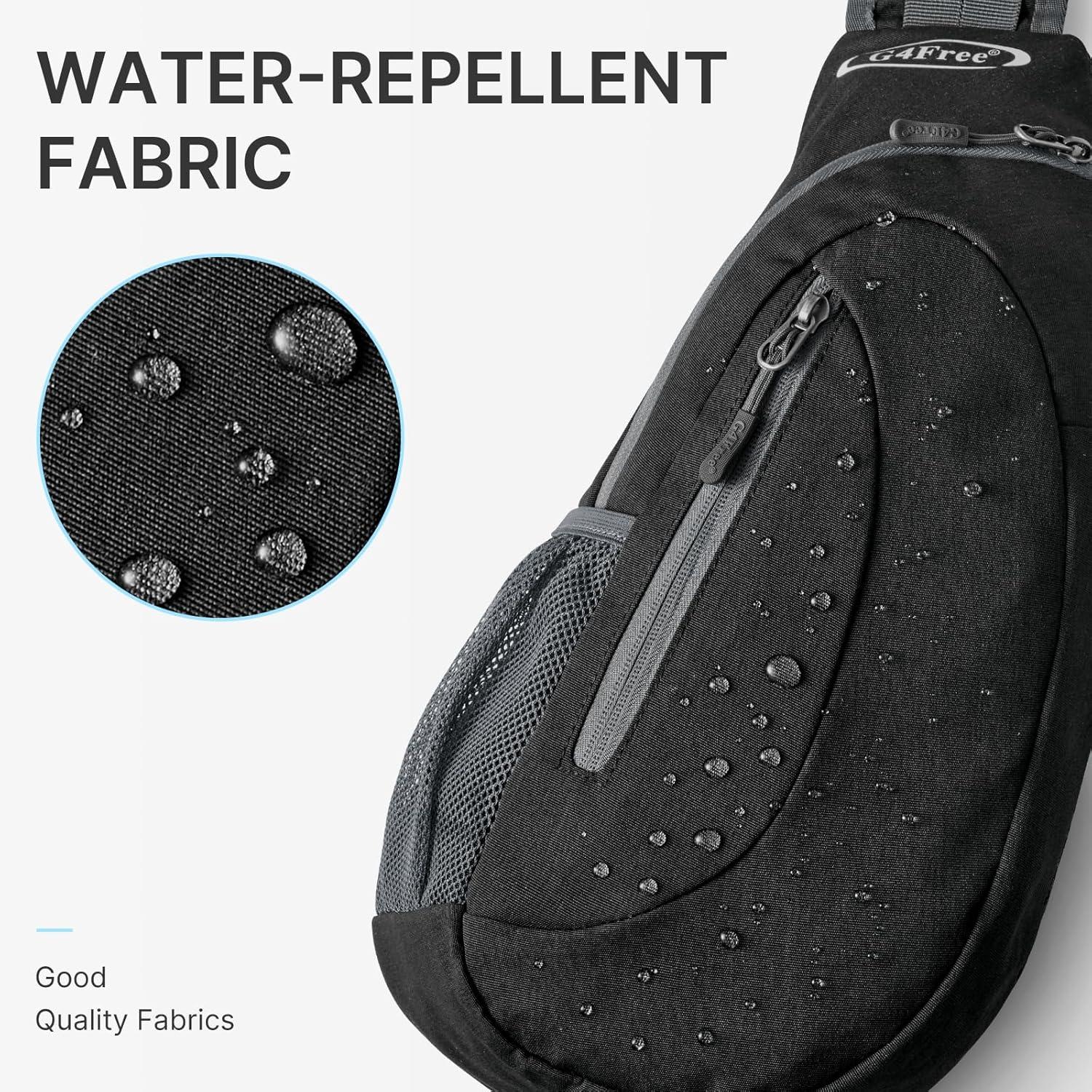 imageG4Free Sling Bag for Men Women Small Crossbody Backpack Lightweight Chest Shoulder Bags for Travel Outdoor and Sports BlackDark Grey