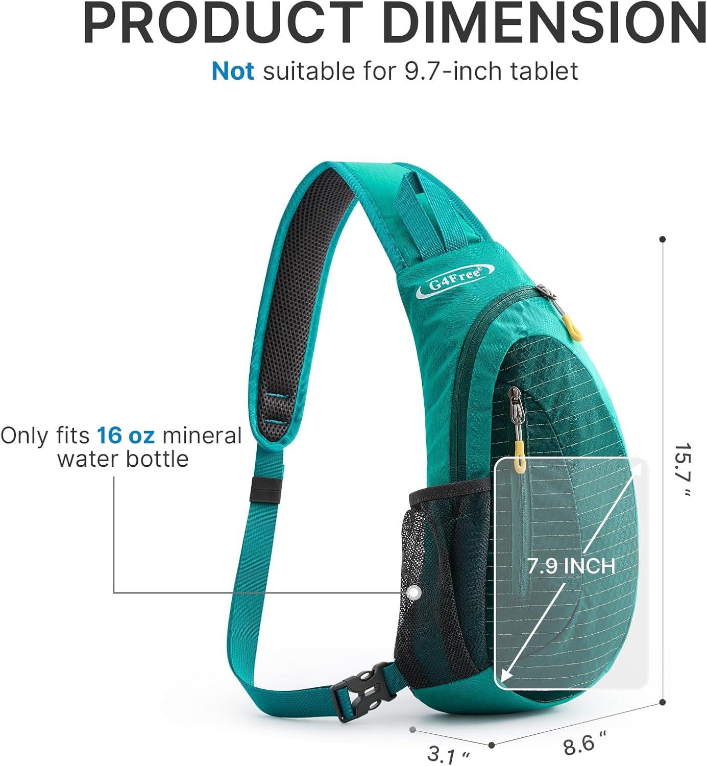 imageG4Free Sling Bag for Men Women Small Crossbody Backpack Lightweight Chest Shoulder Bags for Travel Outdoor and Sports BlackMint Green
