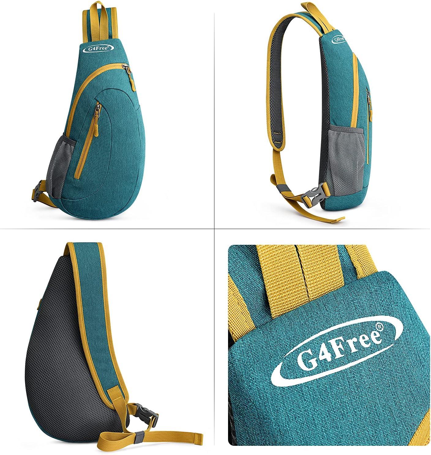 imageG4Free Sling Bag for Men Women Small Crossbody Backpack Lightweight Chest Shoulder Bags for Travel Outdoor and Sports BlackPeacock Blue