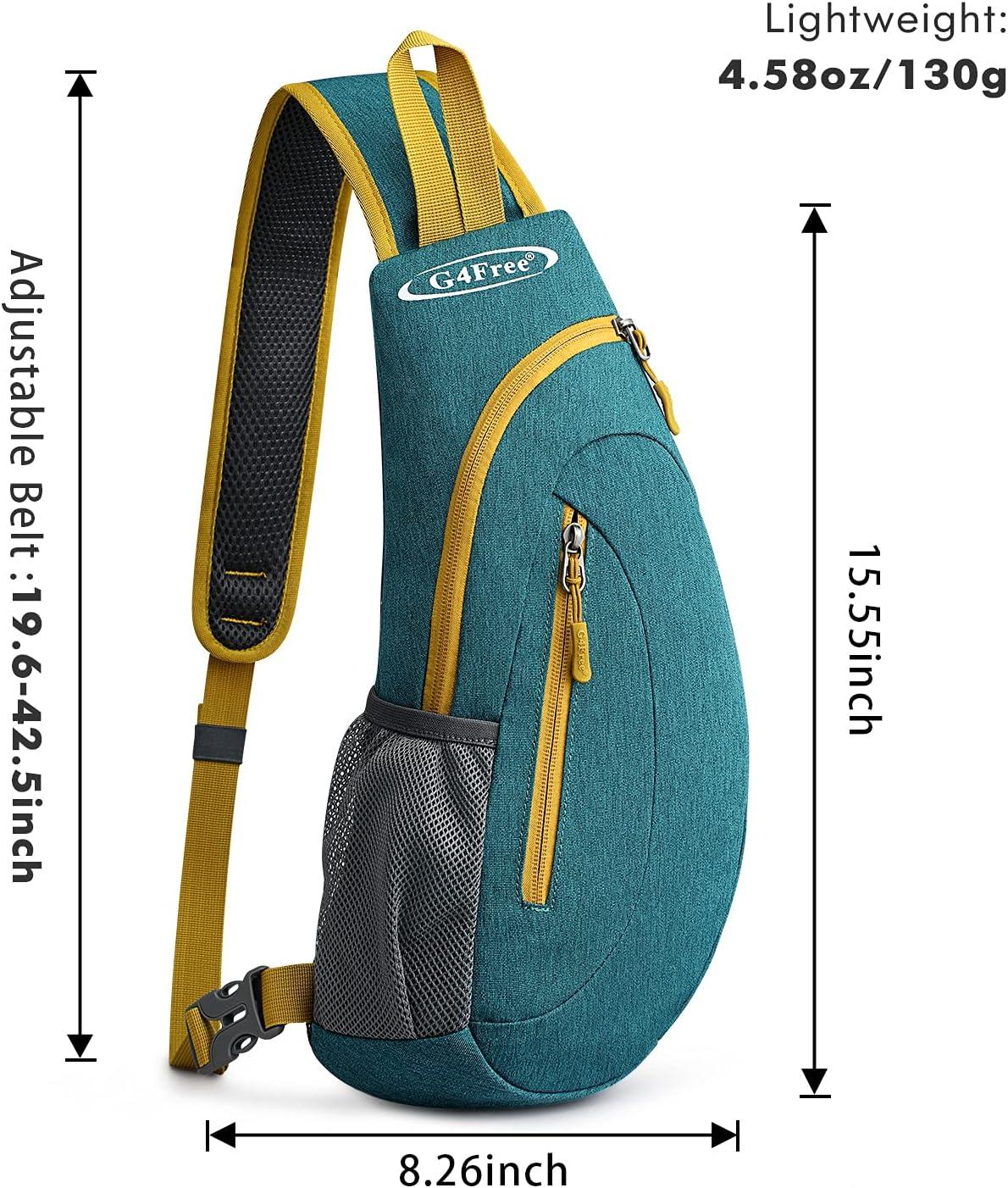 imageG4Free Sling Bag for Men Women Small Crossbody Backpack Lightweight Chest Shoulder Bags for Travel Outdoor and Sports BlackPeacock Blue