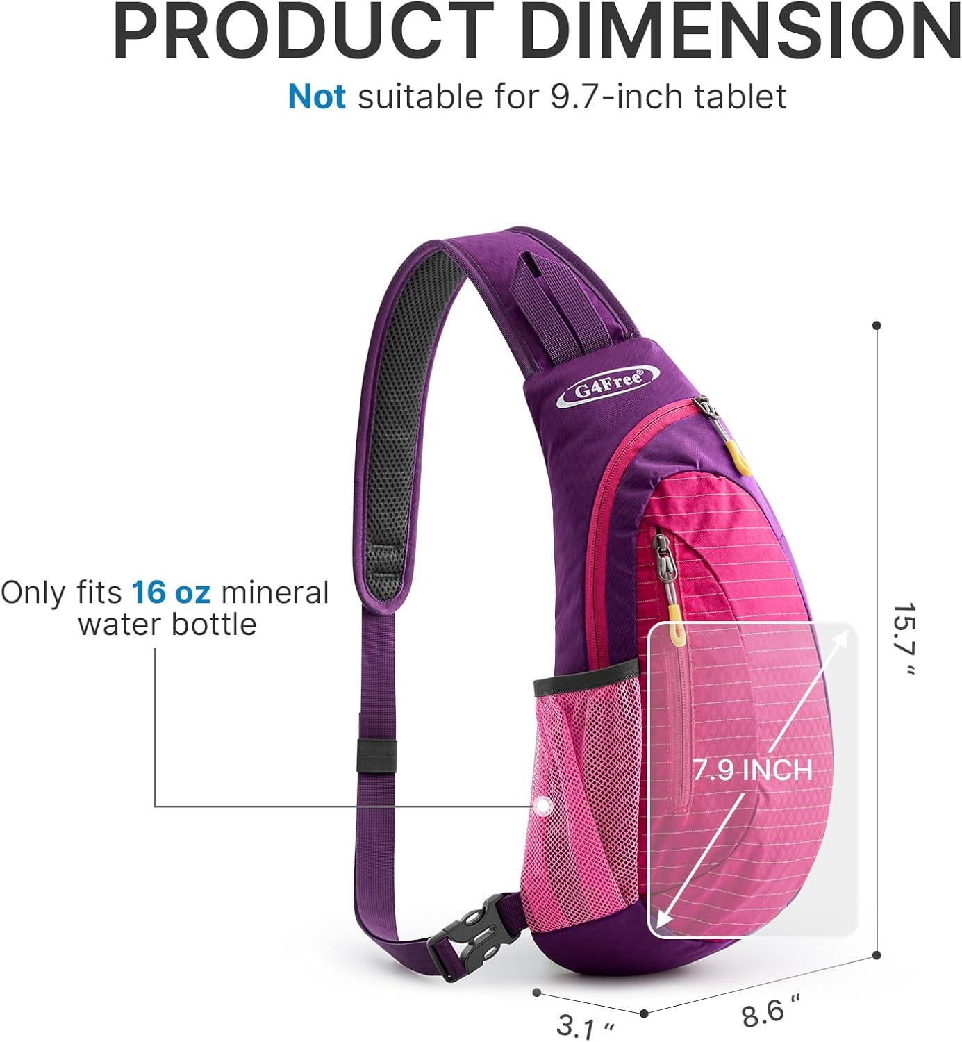 imageG4Free Sling Bag for Men Women Small Crossbody Backpack Lightweight Chest Shoulder Bags for Travel Outdoor and Sports BlackRose