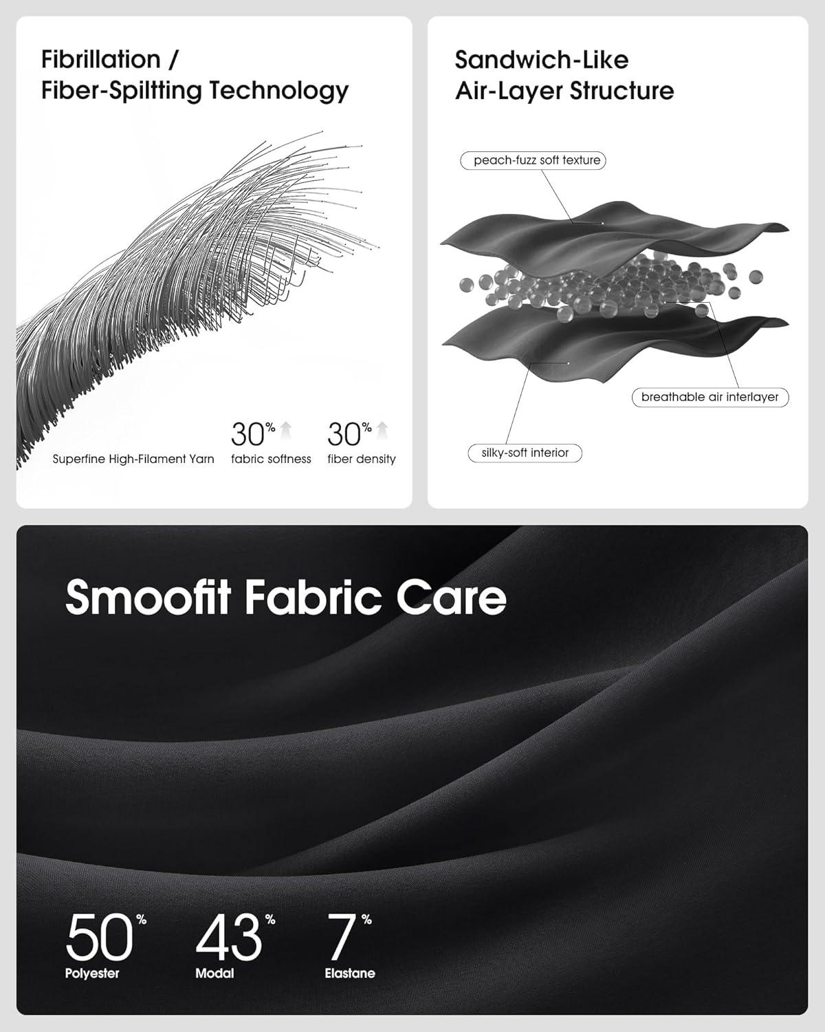 imageG4Free Smoofit Modal Soft Boxy Tee Shirts for Women Short Sleeve Drop Shoulder Crew Neck Basic Tops Casual LoungeBlack