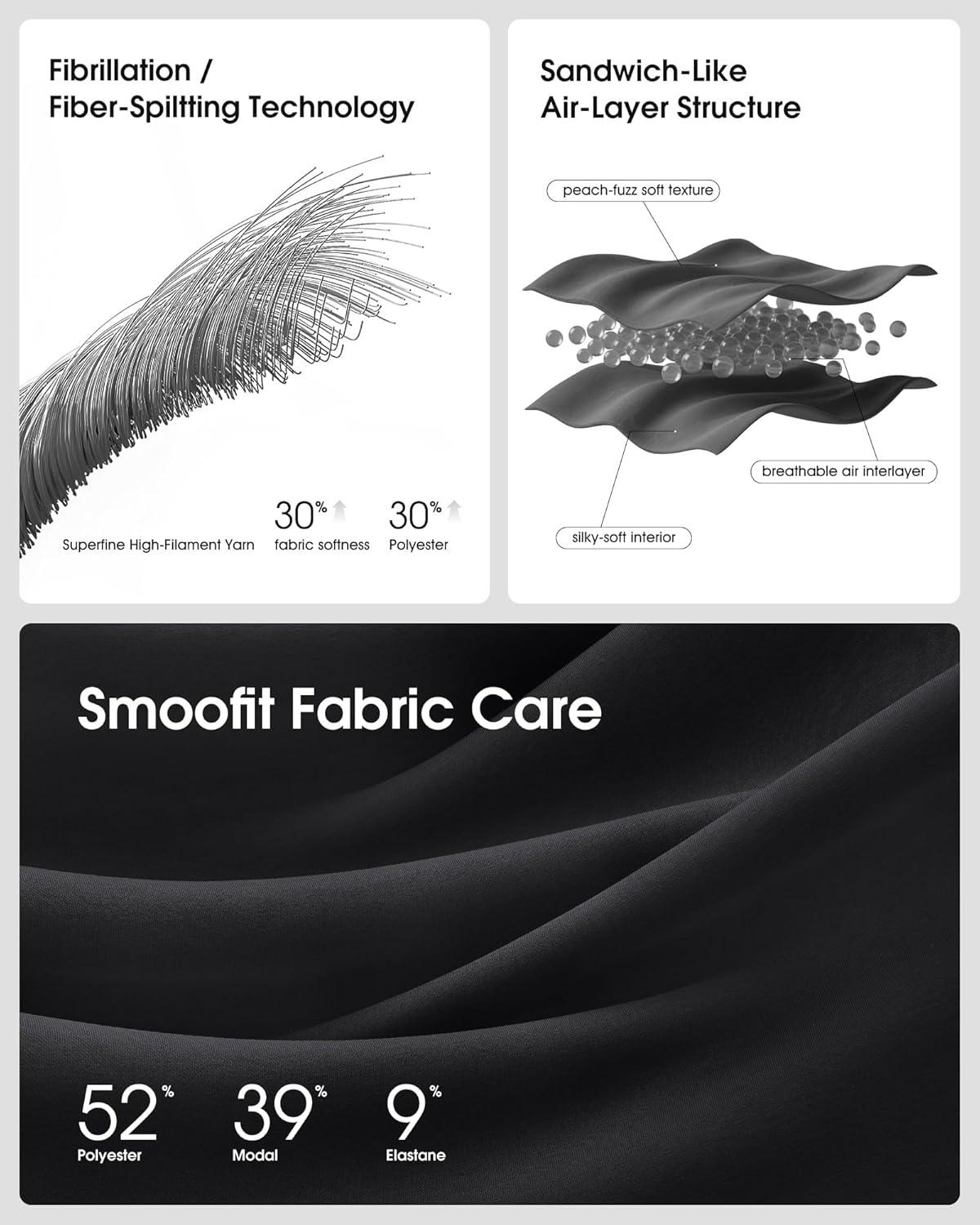 imageG4Free Smoofit Modal Soft Straight Leg Sweatpants for Women Elastic High Waist Casual Lounge Dress Pants with PocketsBlack