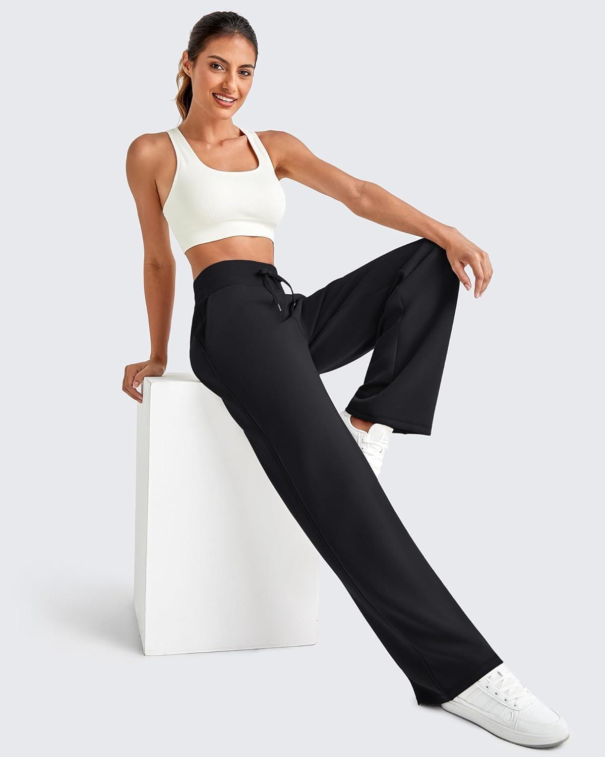 imageG4Free Smoofit Modal Soft Wide Leg Sweatpants for Women High Waist Drawstring Casual Lounge Pants with PocketsBlack