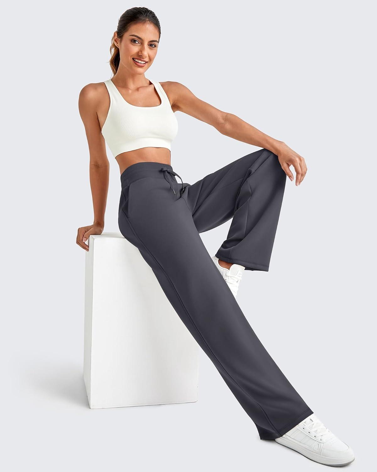 imageG4Free Smoofit Modal Soft Wide Leg Sweatpants for Women High Waist Drawstring Casual Lounge Pants with PocketsDeep Grey