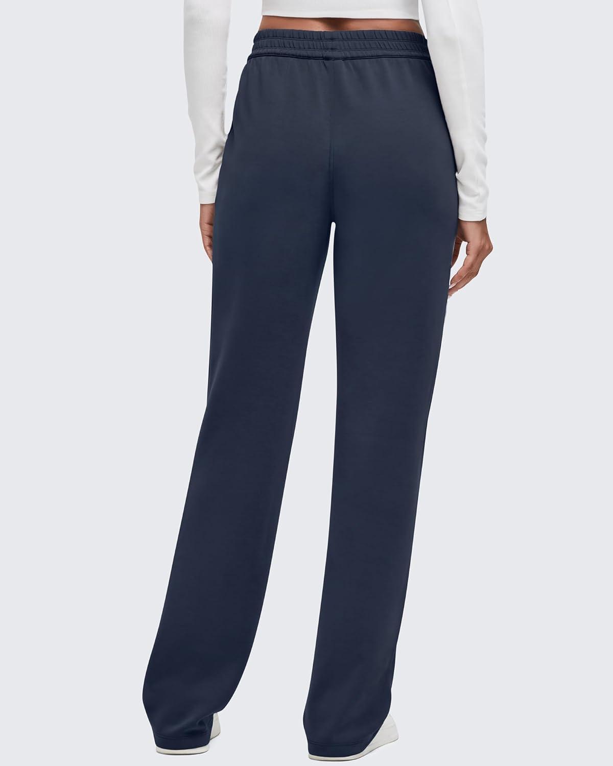 imageG4Free Smoofit Modal Soft Wide Leg Sweatpants for Women High Waisted Casual Lounge Travel Pants with PocketsDark Blue