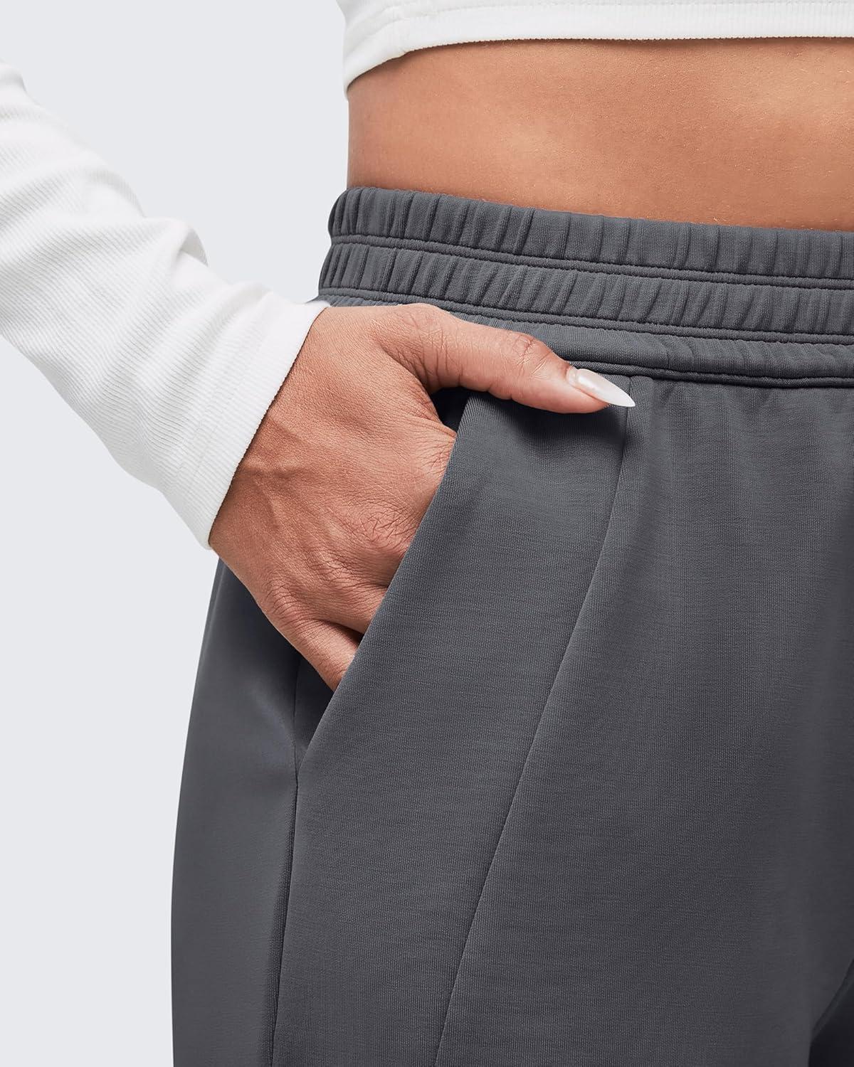 imageG4Free Smoofit Modal Soft Wide Leg Sweatpants for Women High Waisted Casual Lounge Travel Pants with PocketsDark Grey