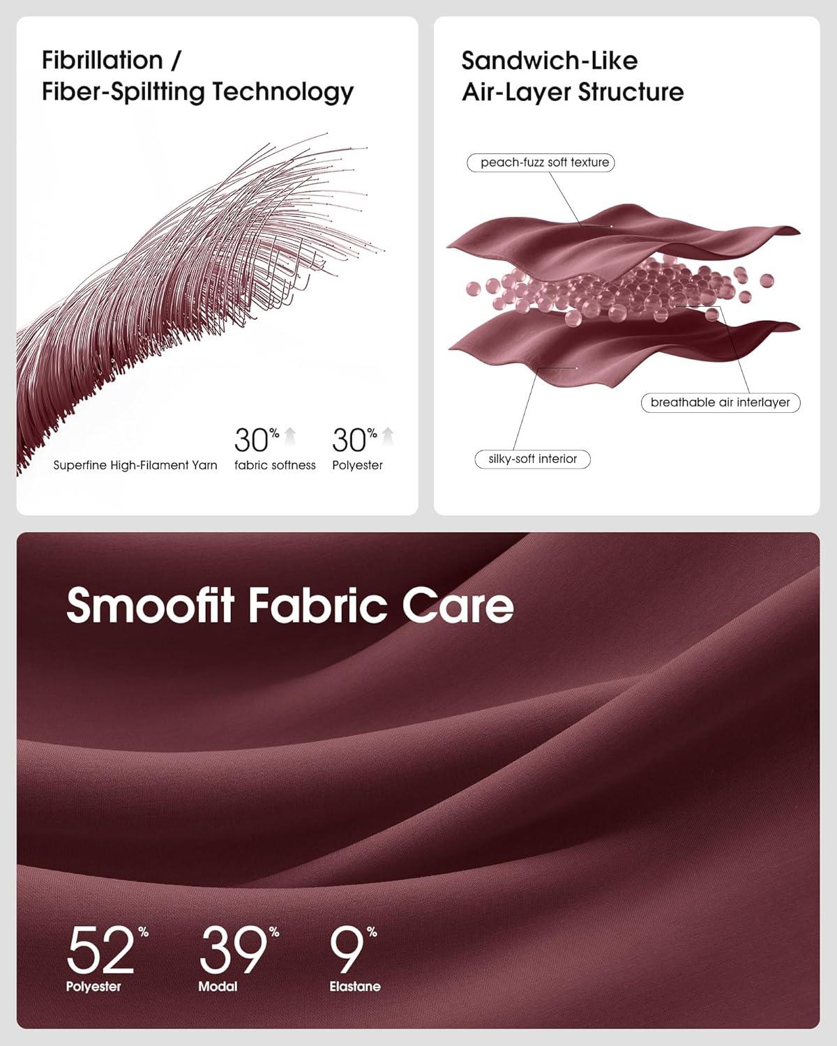 imageG4Free Smoofit Modal Soft Women Wide Leg Sweatpants Drawstring Casual Lounge Dress Pants with Pockets PetiteRegularTallDark Burgundy