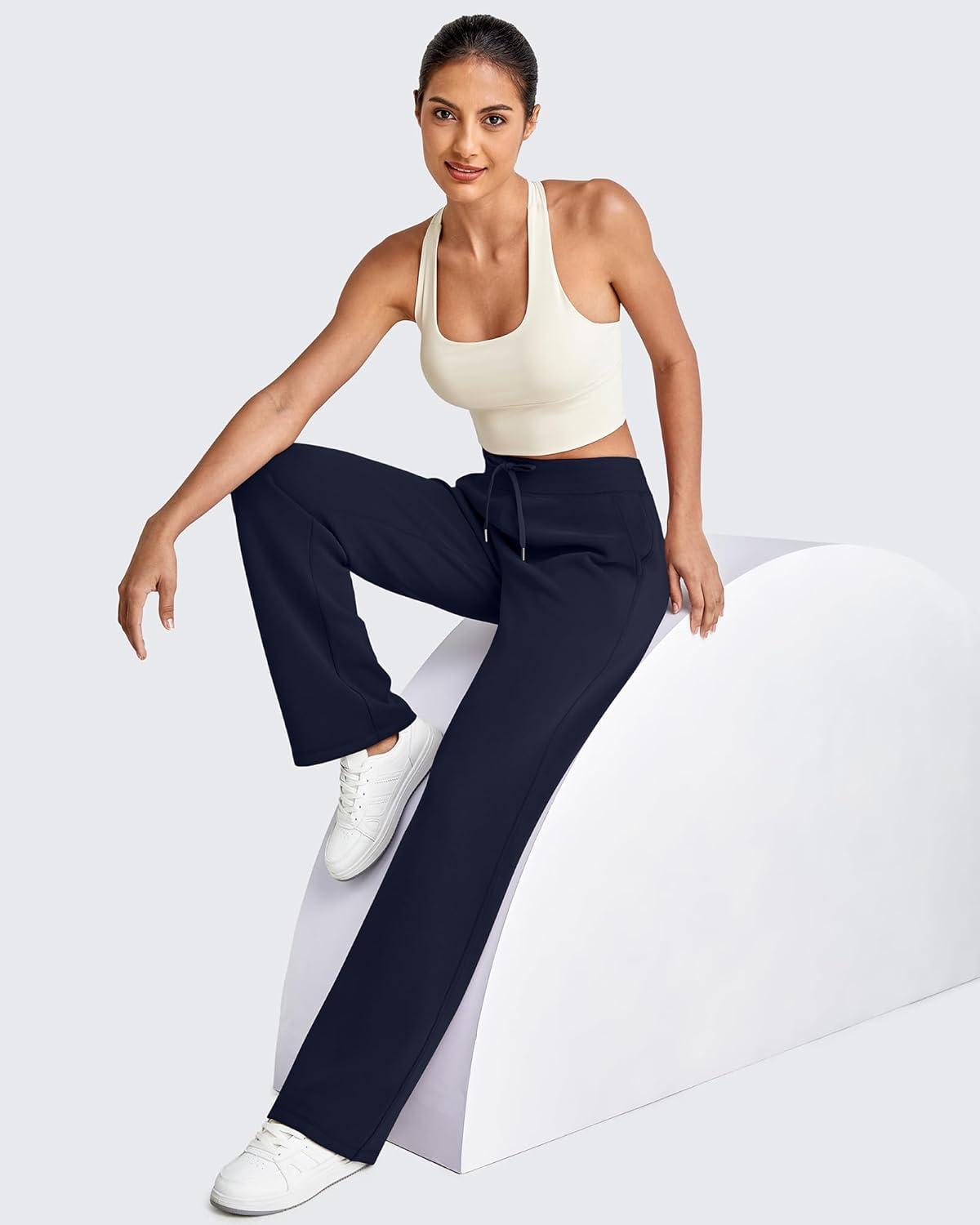 imageG4Free Smoofit Modal Soft Women Wide Leg Sweatpants Drawstring Casual Lounge Dress Pants with Pockets PetiteRegularTallDark Navy