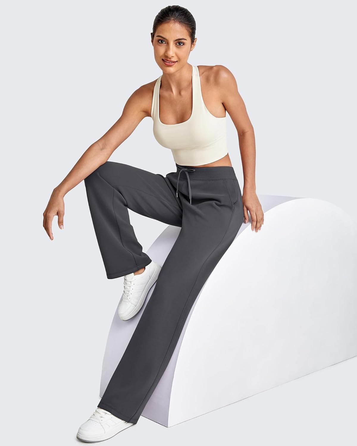 imageG4Free Smoofit Modal Soft Women Wide Leg Sweatpants Drawstring Casual Lounge Dress Pants with Pockets PetiteRegularTallDeep Grey