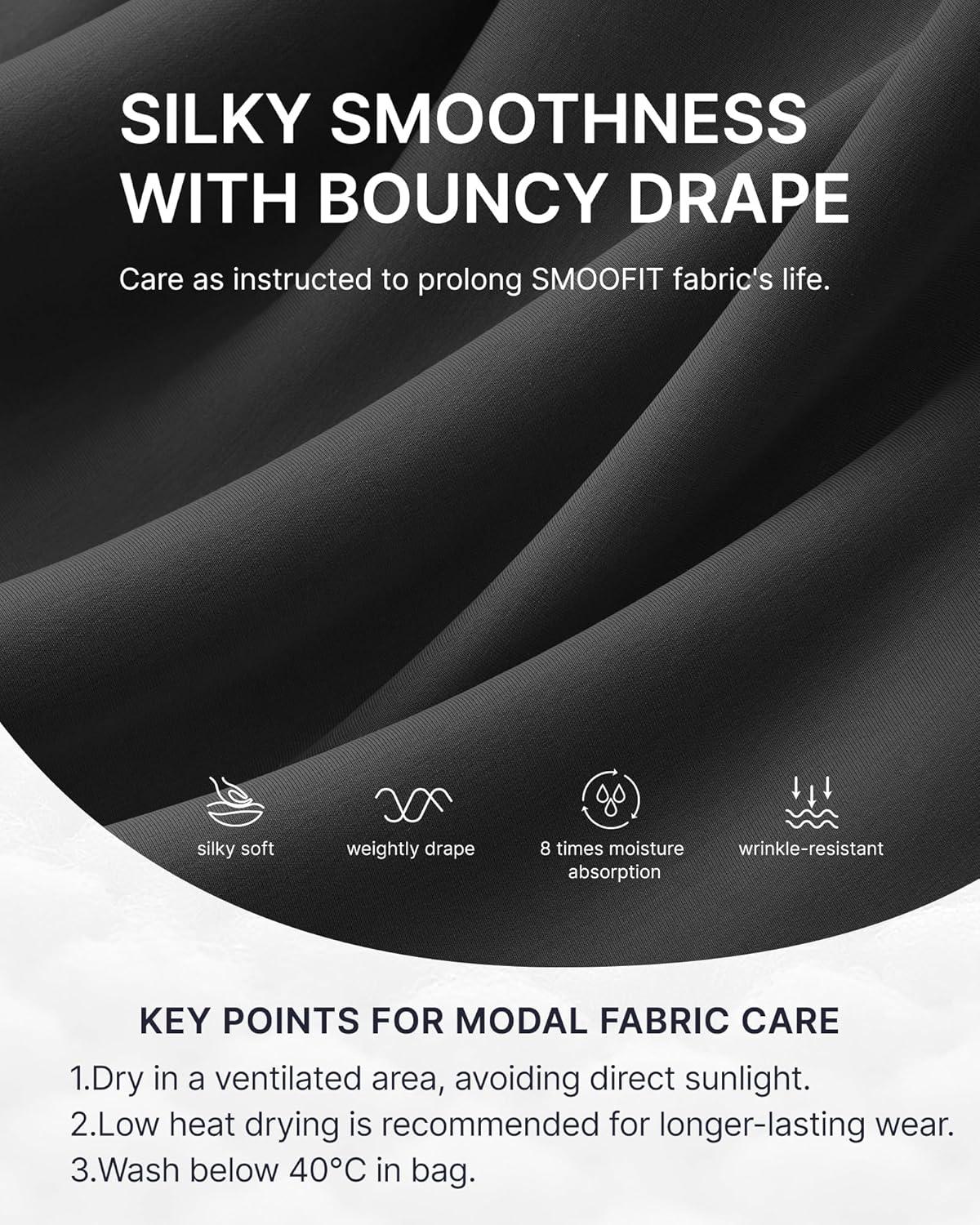 imageG4Free Smoofit Modal Soft Women Wide Leg Sweatpants High Waisted Side Slit Casual Pants with Pockets PetiteRegularTallBlack