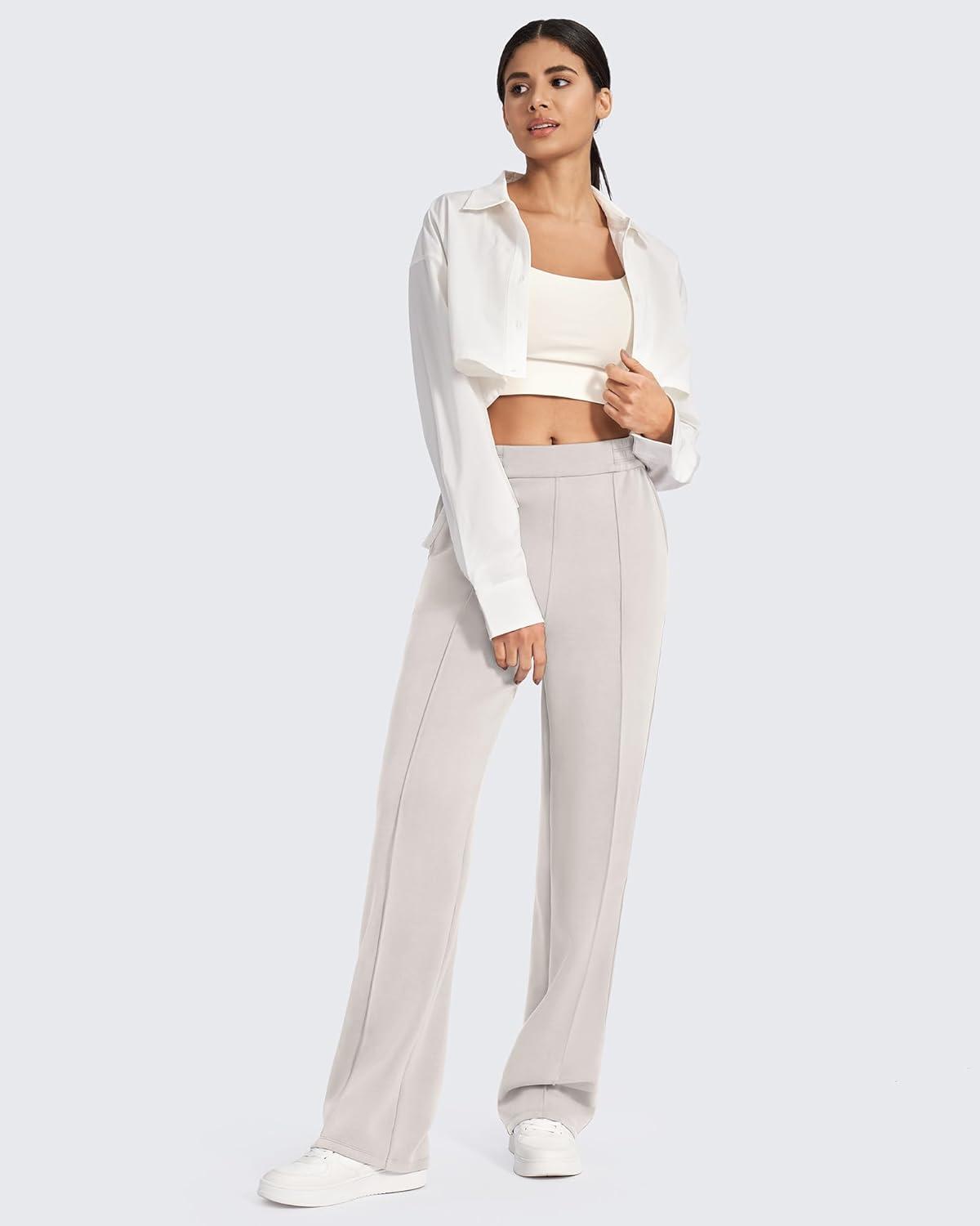 imageG4Free Smoofit Modal Soft Women Wide Leg Sweatpants with Pockets Yoga Pants Casual Lounge Trousers 25quot27quot29quot31quot33quotMocha